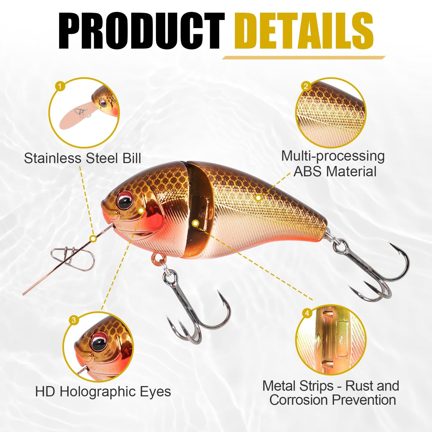 TRUSCEND Fishing Lures for Freshwater and Saltwater, Lifelike Swimbait for Bass Trout Crappie, Slow Sinking Bass Fishing Lure, Amazing Fishing Gifts for Men, Must-Have for Family Fishing Gear