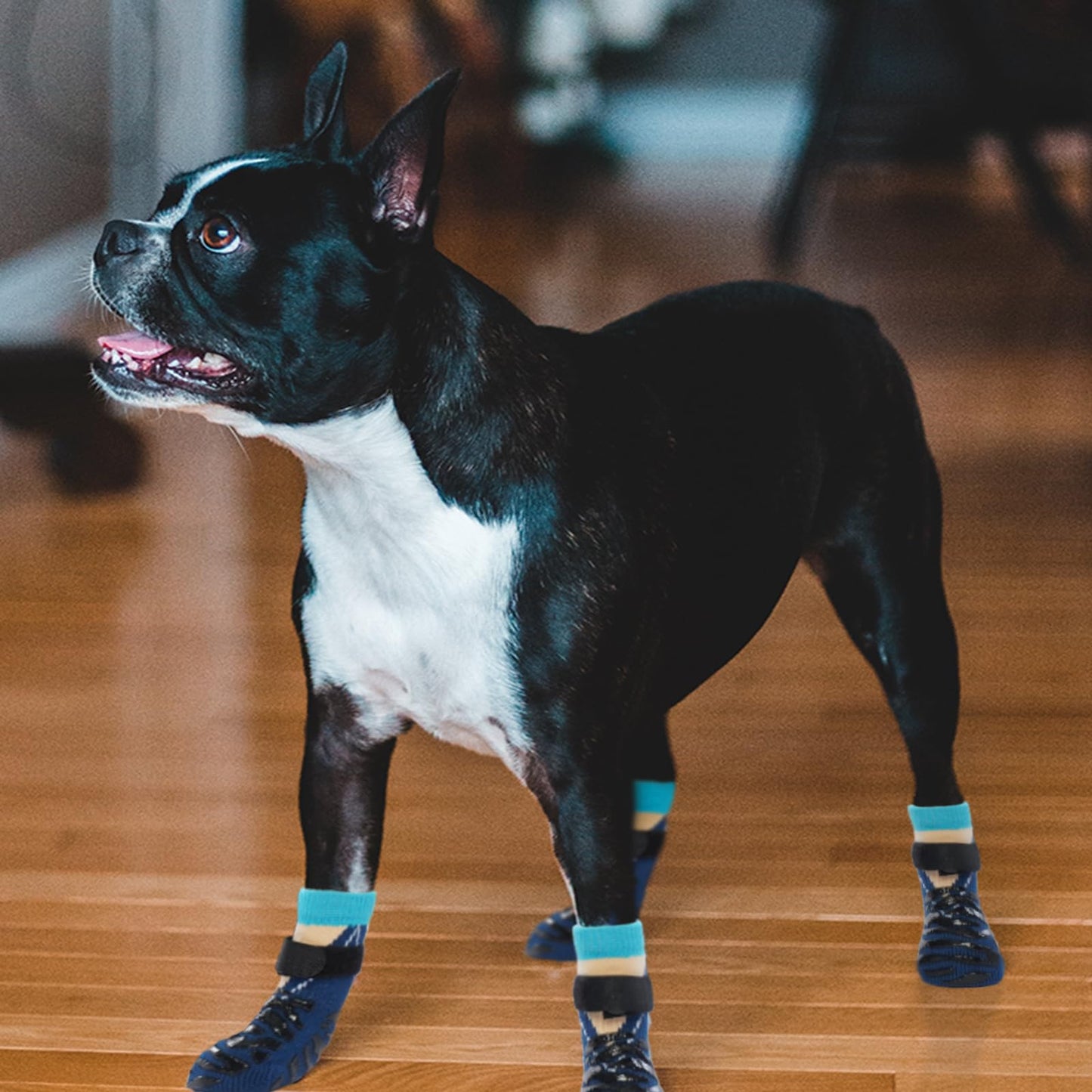 Nanaki Double Side Anti-Slip Dog Socks for Hardwood Floors-6 Pcs-Dog Socks to Prevent Licking Paws, Non Slip Dog Grip Socks for Hot Pavement, Pet Paw Protector Cover Small Medium &Senior Dogs