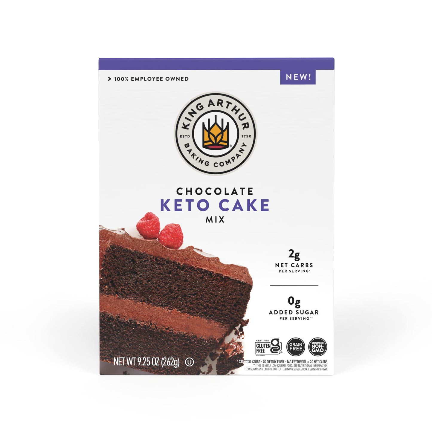 King Arthur Baking Keto Cake Mix, Yellow, 2g Net Carbs 0g Added Sugar Per Serving, Low Carb & Keto Friendly, 9oz, White