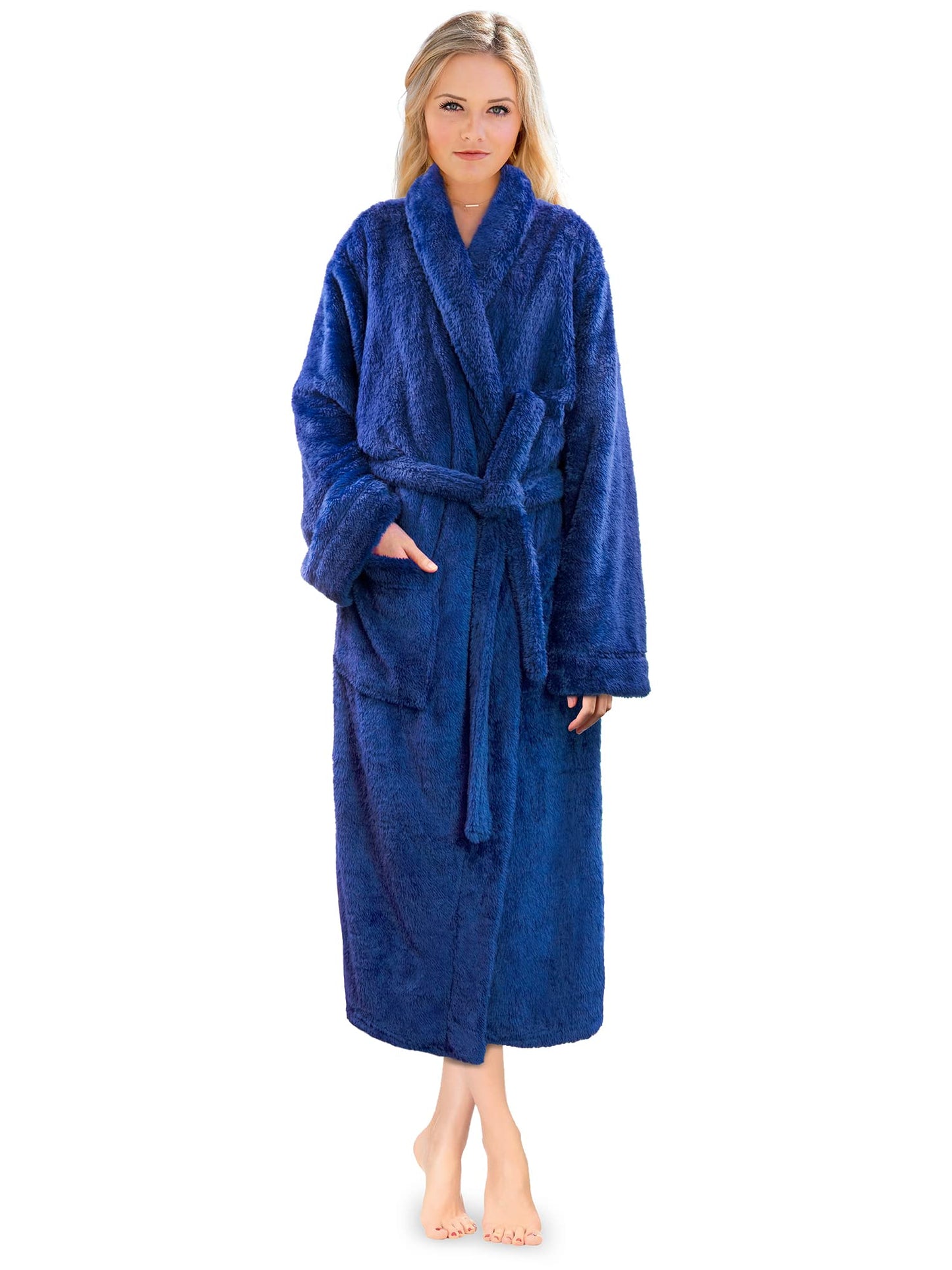 PAVILIA Premium Womens Plush Soft Robe Fluffy, Warm, Fleece Sherpa Shaggy Bathrobe