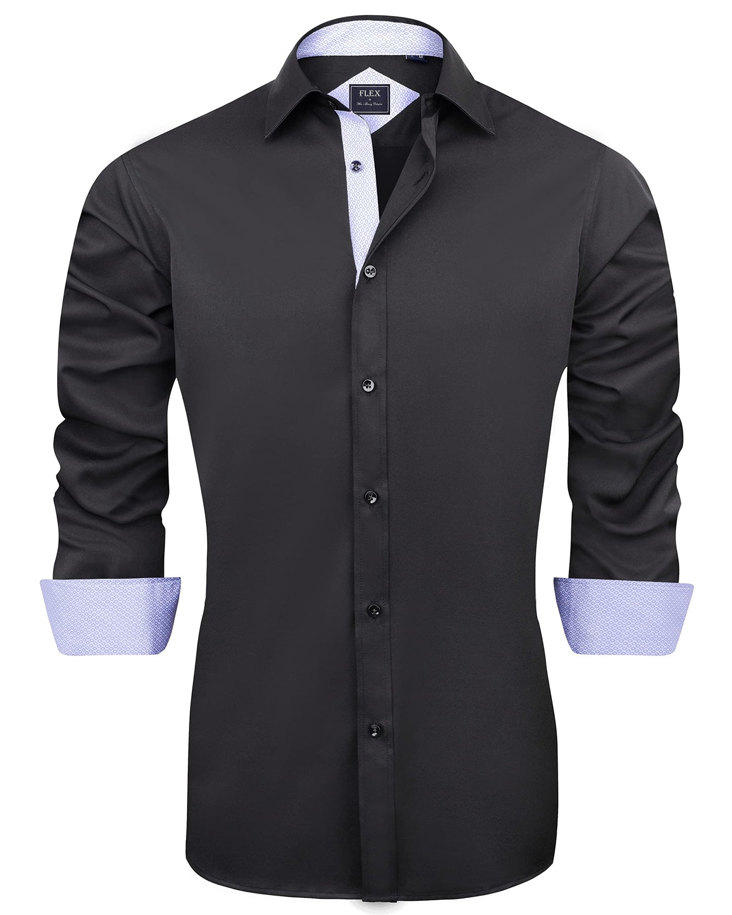 J.VER Men's Casual Long Sleeve Stretch Dress Shirt Wrinkle-Free Regular Fit Button Down Shirts