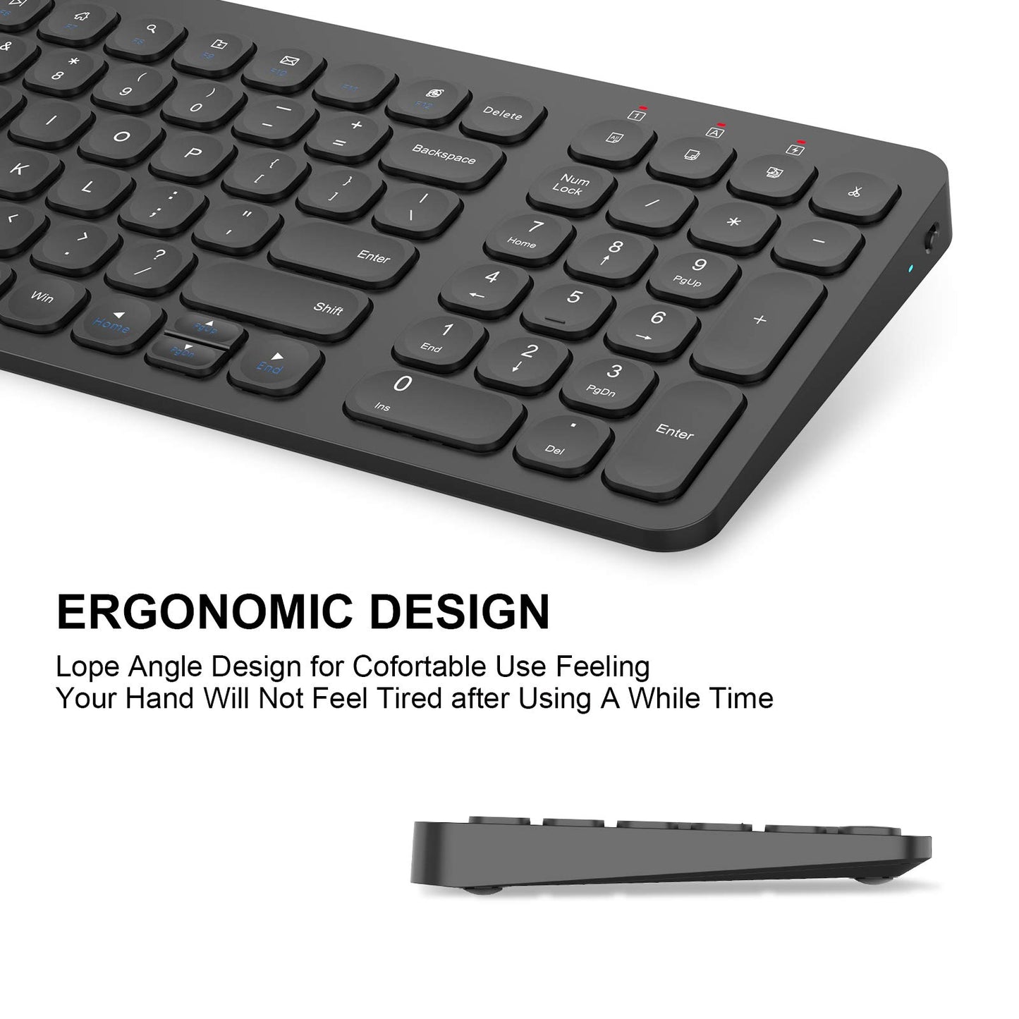 cimetech Wireless Keyboard and Mouse Combo, Compact Full Size Wireless Computer Keyboard and Mouse Set 2.4G Ultra-Thin Sleek Design for Windows, Computer, Desktop, PC, Notebook, Laptop - Grey