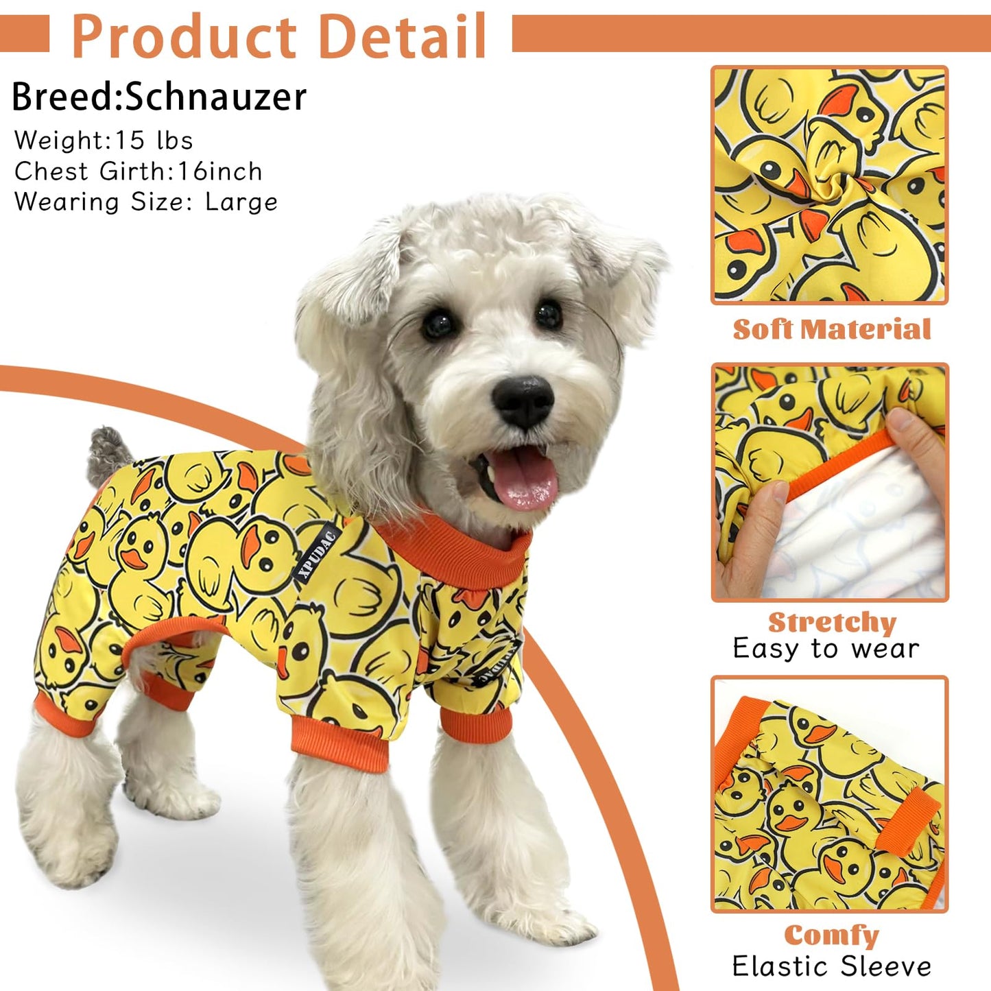 XPUDAC 4 Piece Dog Pajamas for Small Dogs Pjs Clothes Puppy Onesies Outfits for Doggie Christmas Shirts Sleeper for Pet