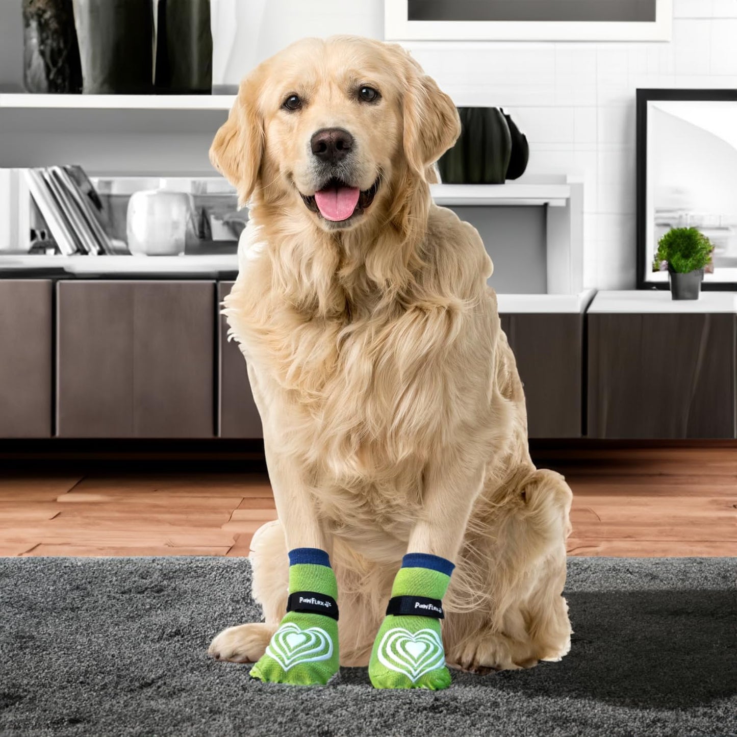 Medical First-Aid Double Sided Anti-Slip Cotton Dog Socks | PawFlex Comfy Pawz Silicone Nonslip at Inner Cuff for No Twisting or Sliding Off | Pet Paw Protection |Wound Care | Traction Control