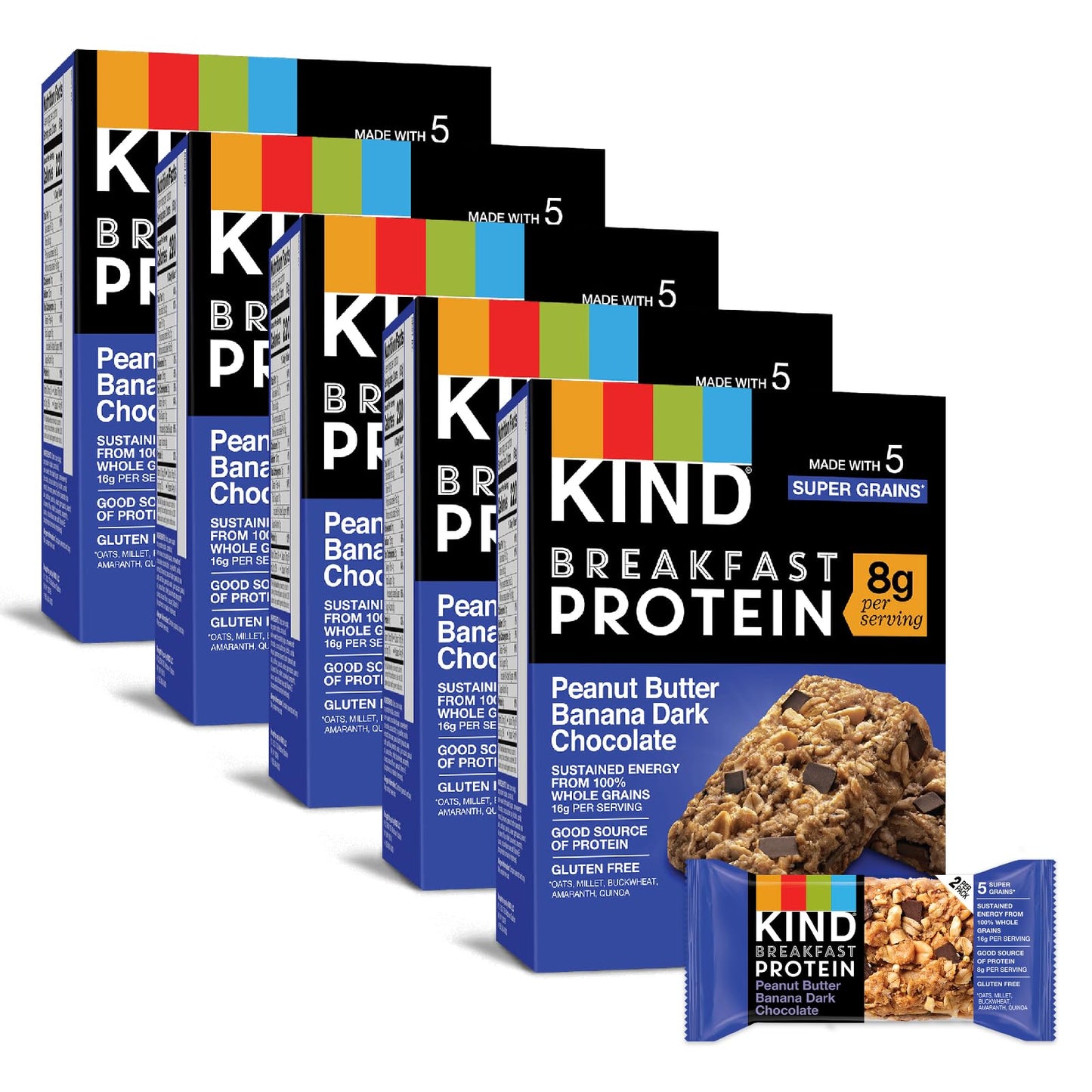 KIND Breakfast, Healthy Snack Bar, Almond Butter, Gluten Free Breakfast Bars, 8g Protein, 1.76 OZ Packs (6 Count)