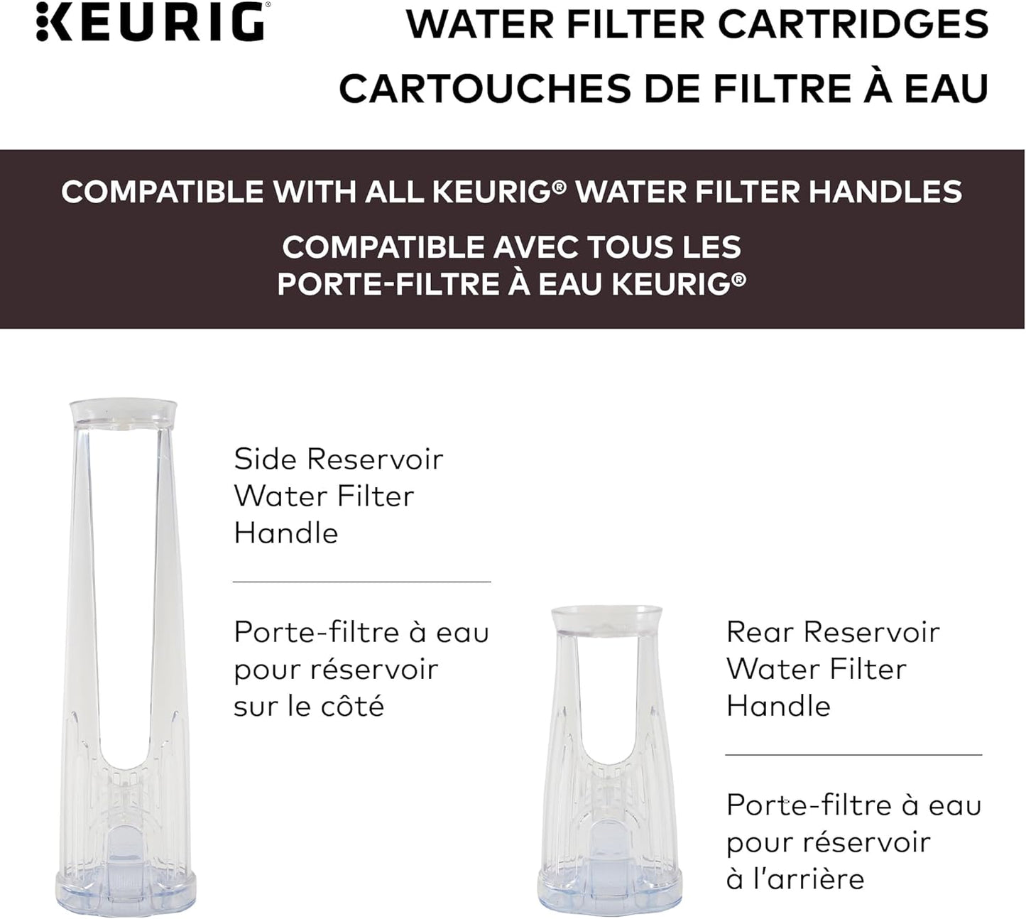 Keurig Water Filter Refill Cartridges, Replacement Water Filter Cartridges, Compatible with 2.0 K-Cup Pod Coffee Makers, 2 Count