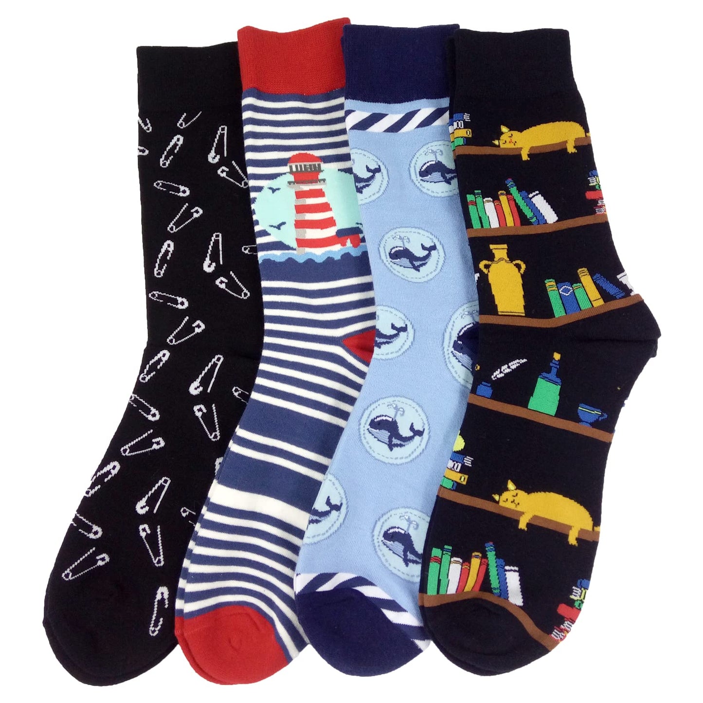 HSELL Mens Fun Patterned Dress Socks Funny Novelty Crazy Design Cotton Socks Gift for Men