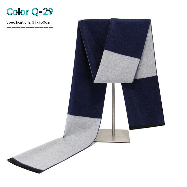 Men's Striped Winter Warm Artificial Cashmere Scarf