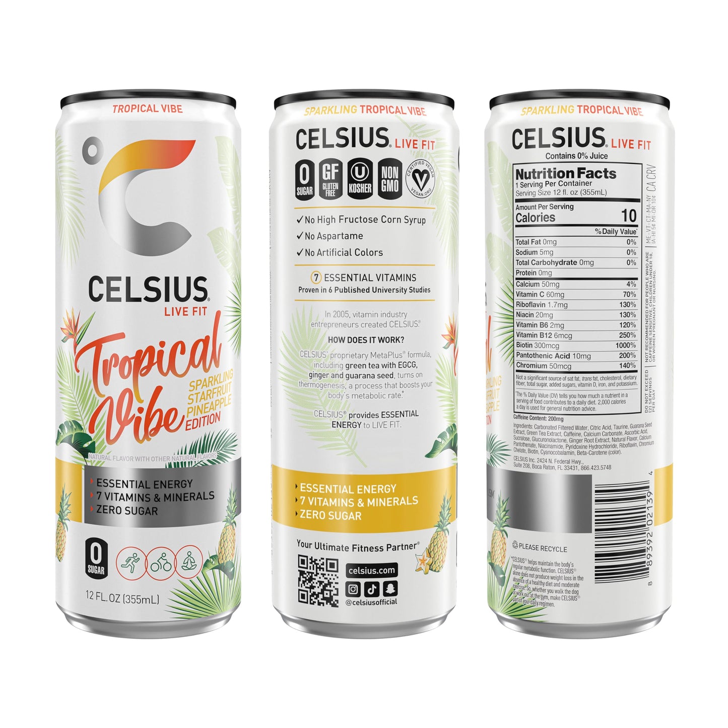 CELSIUS Assorted Flavors Official Variety Pack, Functional Essential Energy Drinks, 12 Fl Oz (Pack of 12)