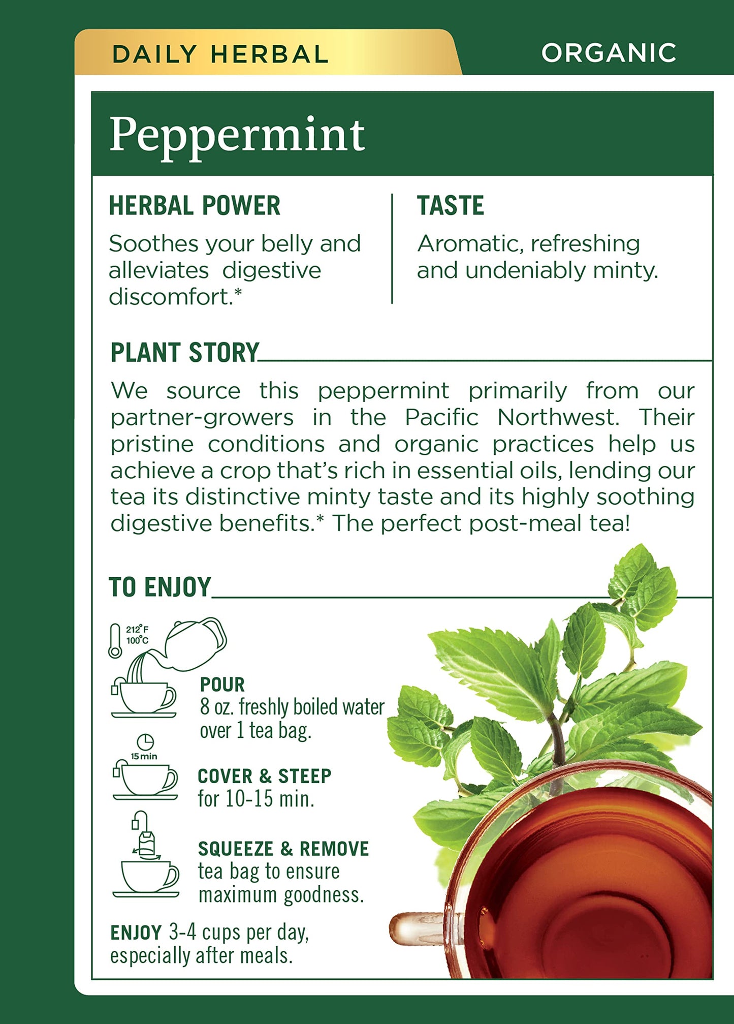 Traditional Medicinals Tea, Organic Lemon Balm, Calms Nerves & Supports Digestion, 16 Tea Bags