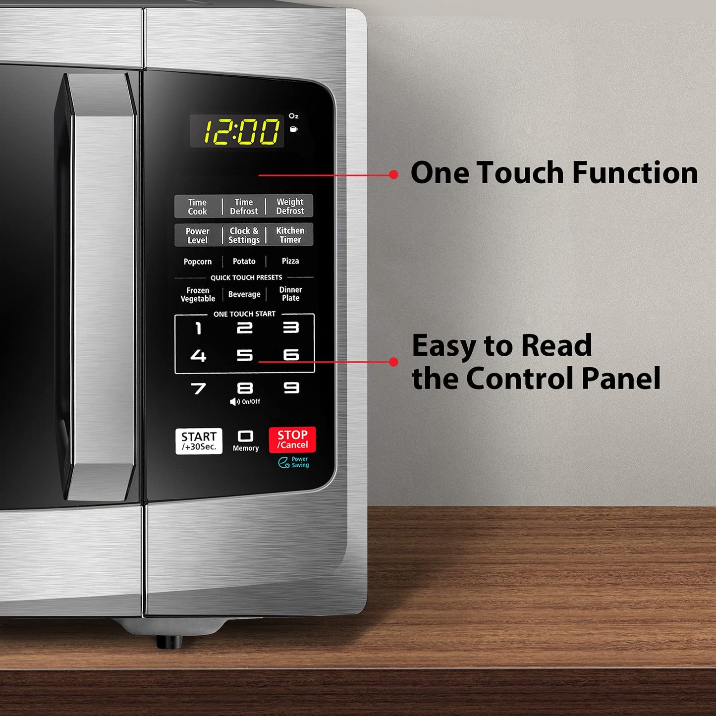 TOSHIBA EM925A5A-BS Countertop Microwave Oven, 0.9 Cu Ft With 10.6 Inch Removable Turntable, 900W, 6 Auto Menus, Mute Function & ECO Mode, Child Lock, LED Lighting, Black Stainless Steel