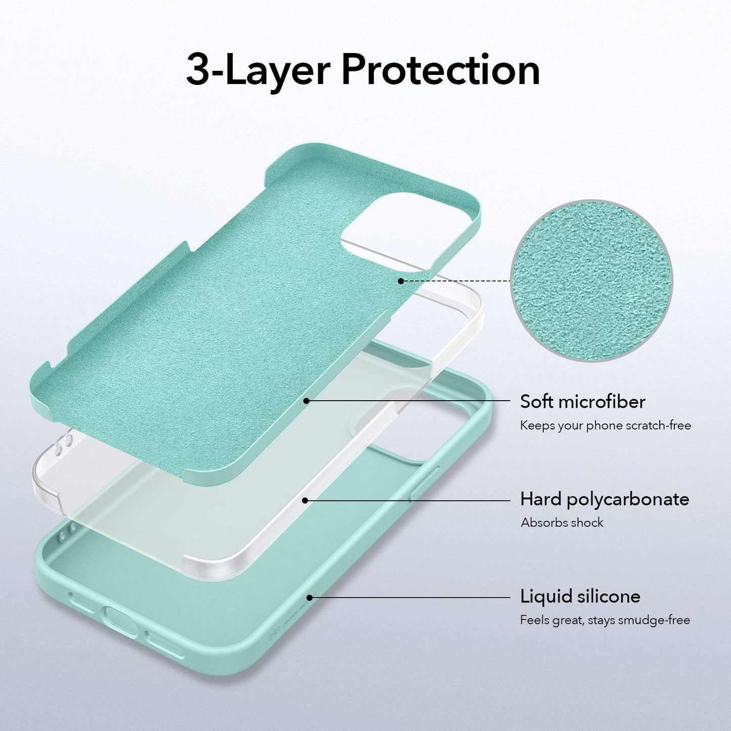 ESR for iPhone 14 Case/iPhone 13 Case, Military-Grade Protection, Shockproof Air-Guard Corners, Yellowing-Resistant Acrylic Back, Phone Case for iPhone 14/iPhone 13, Air Armor Case, Clear