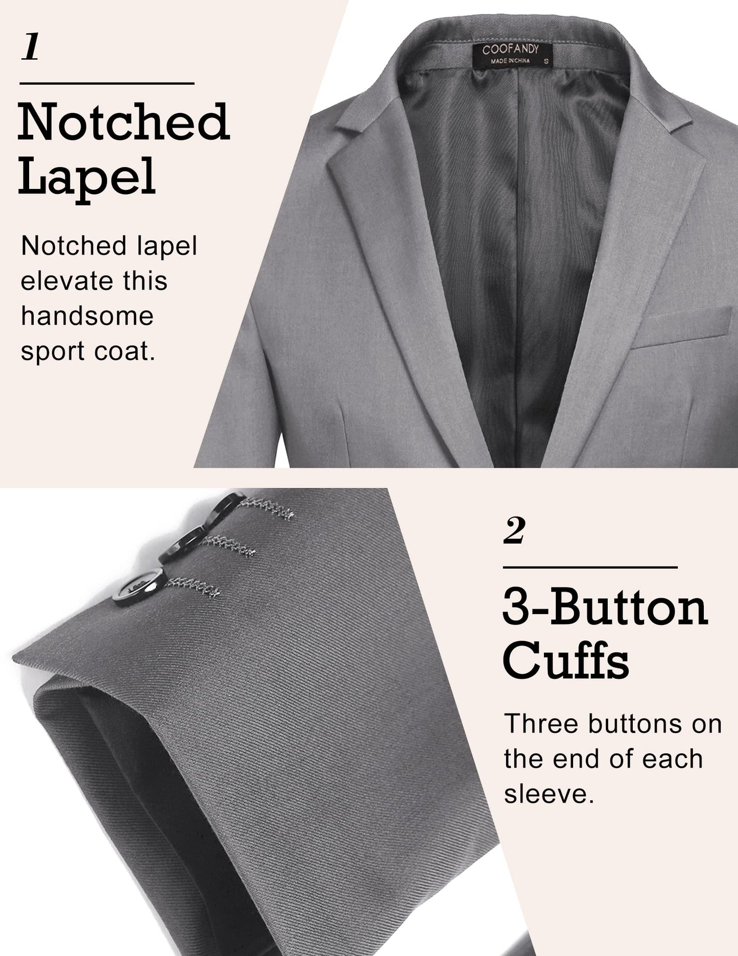 COOFANDY Mens Sport Coat Casual Blazer One Button Business Suit Jacket