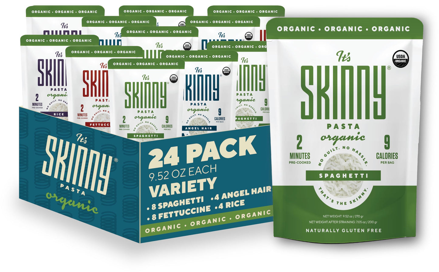 It’s Skinny Variety Pack — Healthy, Low-Carb, Low Calorie Konjac Pasta — Fully Cooked and Ready to Eat — Keto, Gluten Free, Vegan, and Paleo-Friendly (6-Pack)