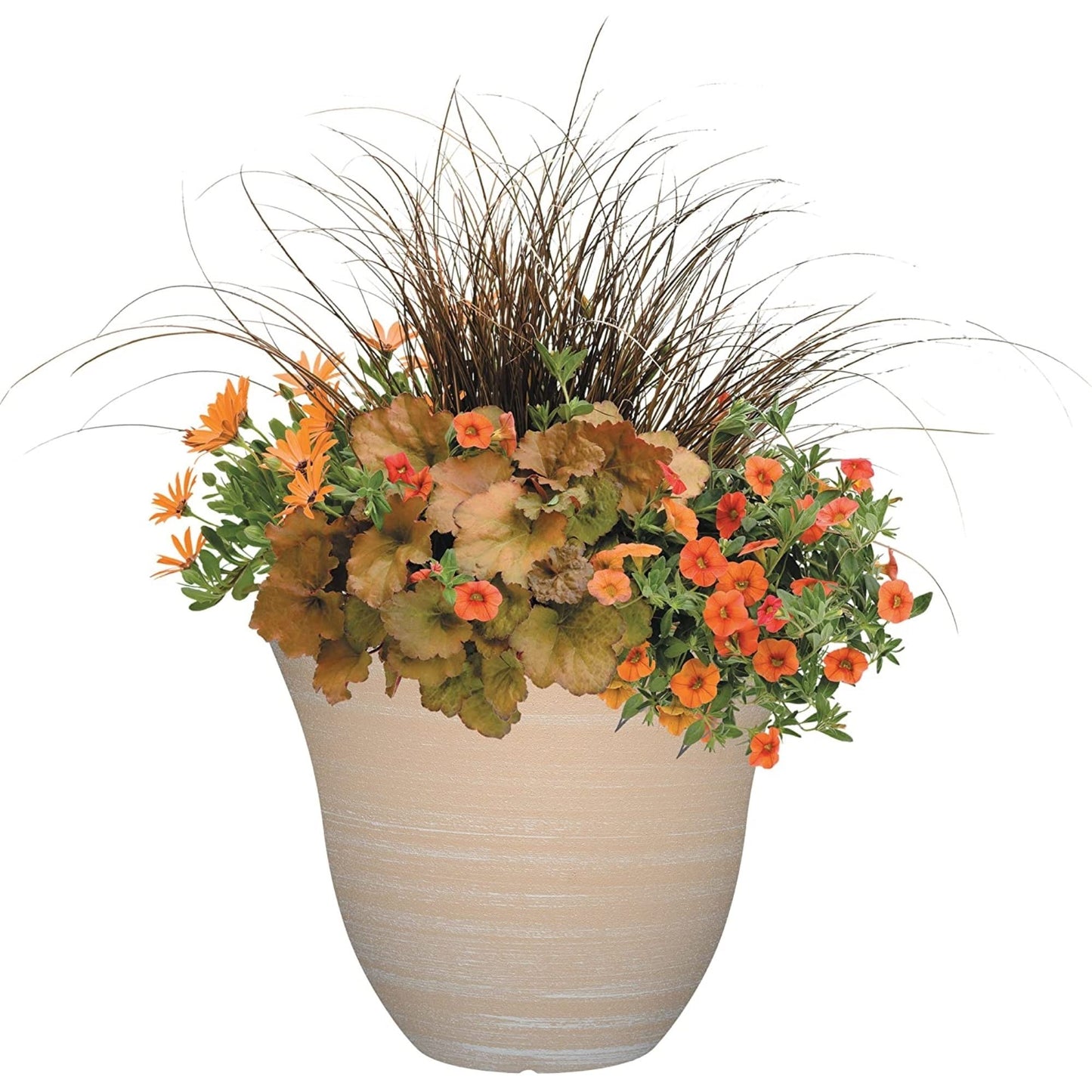 Classic Home and Garden Honeysuckle Resin Flower Pot Planter, Tequila Sunrise, 13"