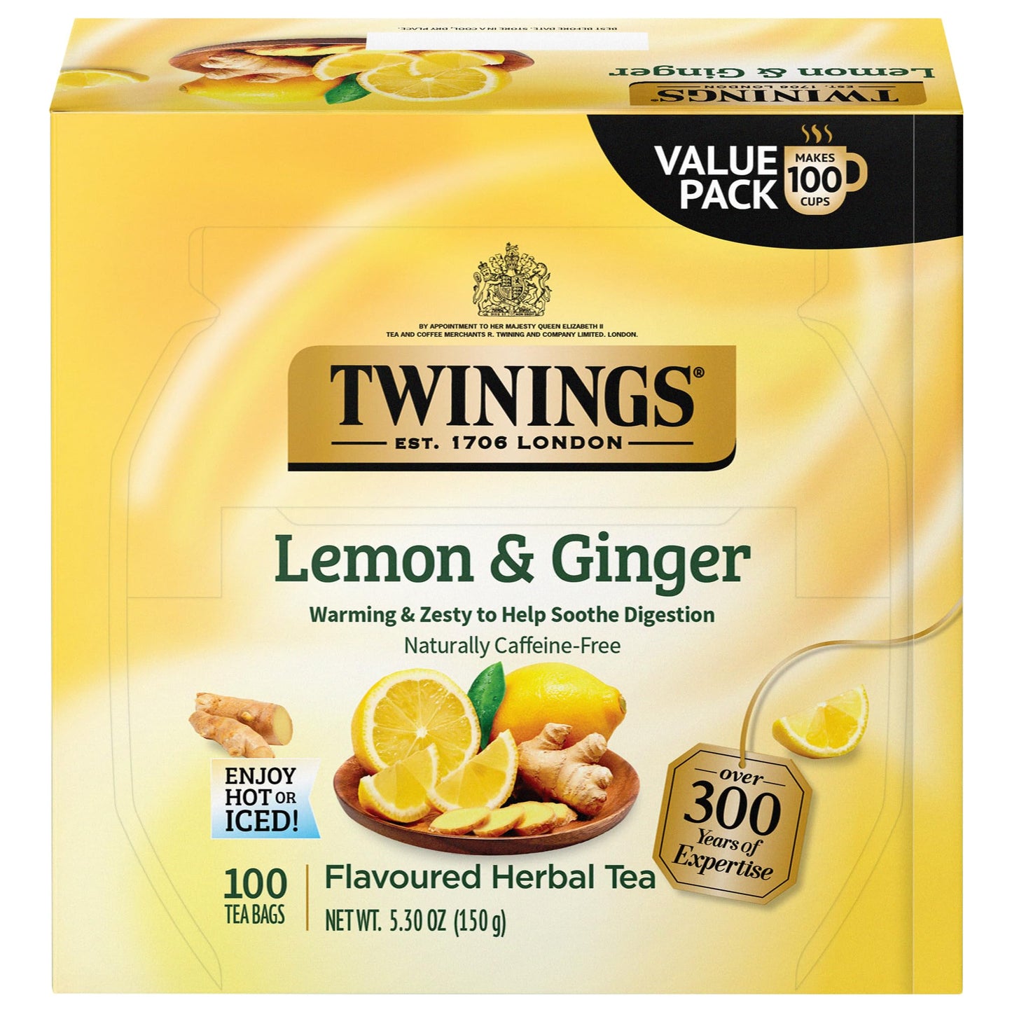 Twinings Decaffeinated English Breakfast Individually Wrapped Black Tea Bags, 20 Count Pack of 6, Flavourful & Robust