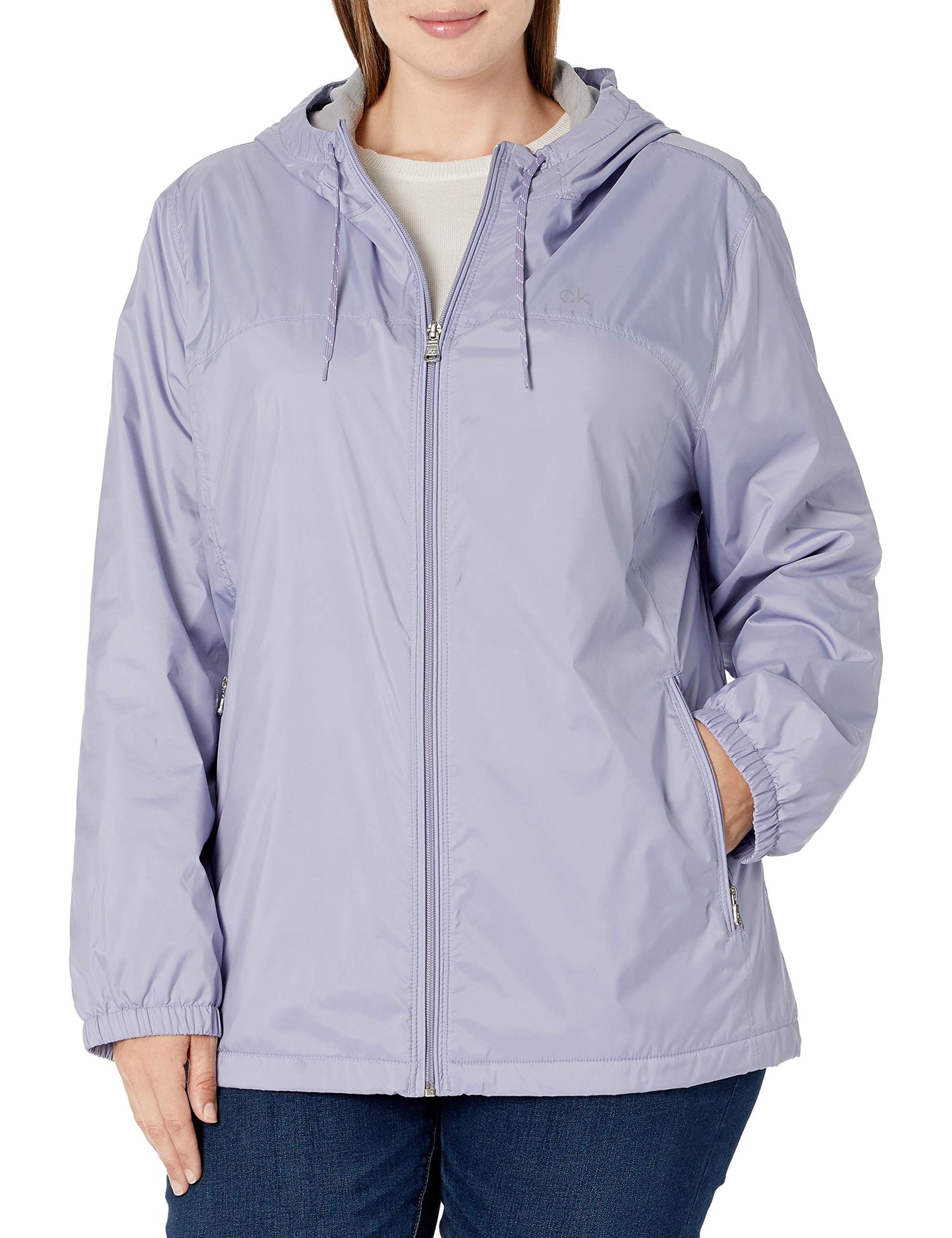 Calvin Klein Womens Zip Front Windbreaker