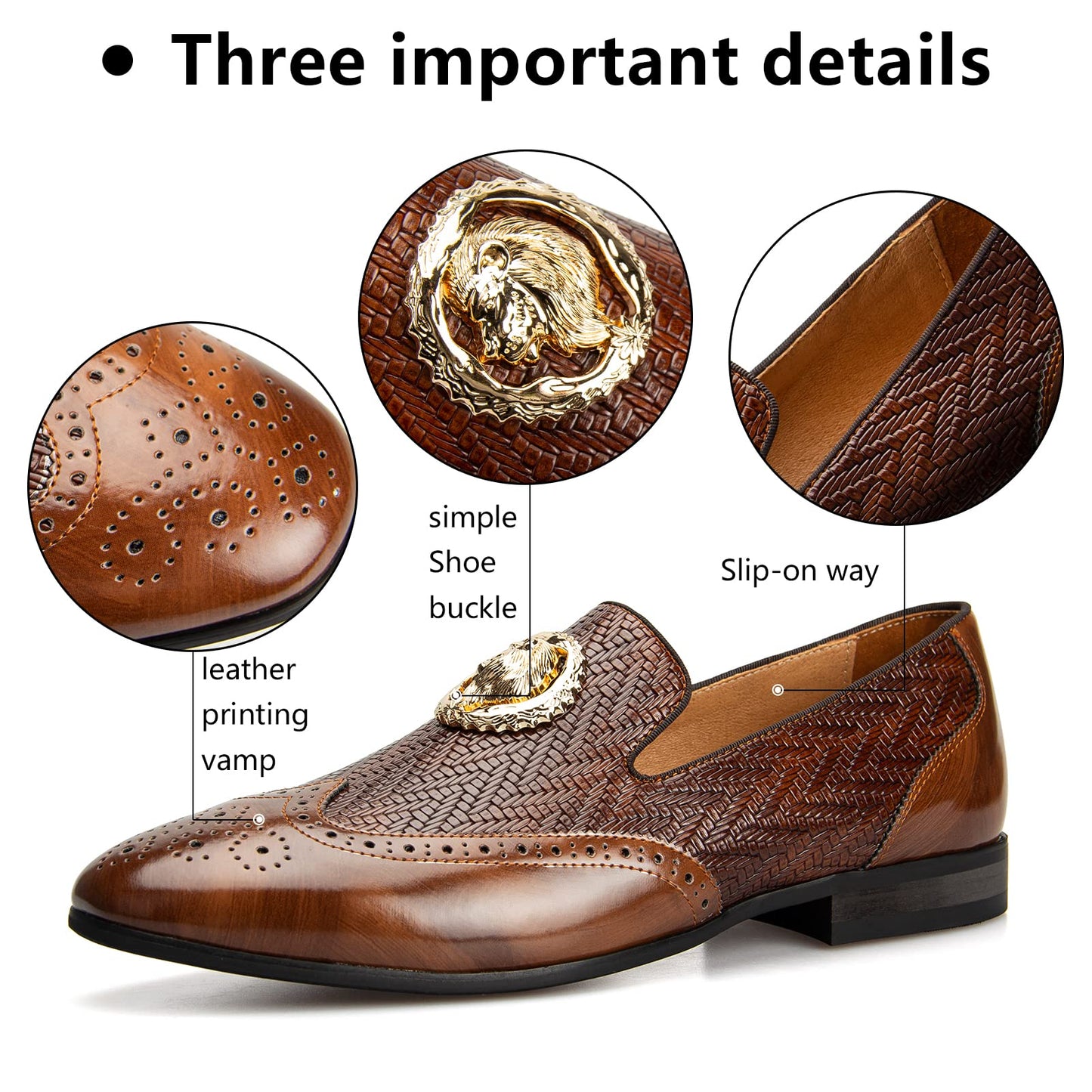 Meijiana Men's Fashion Classic Faux Leather Loafers and Weeding Dress Shoes for Men