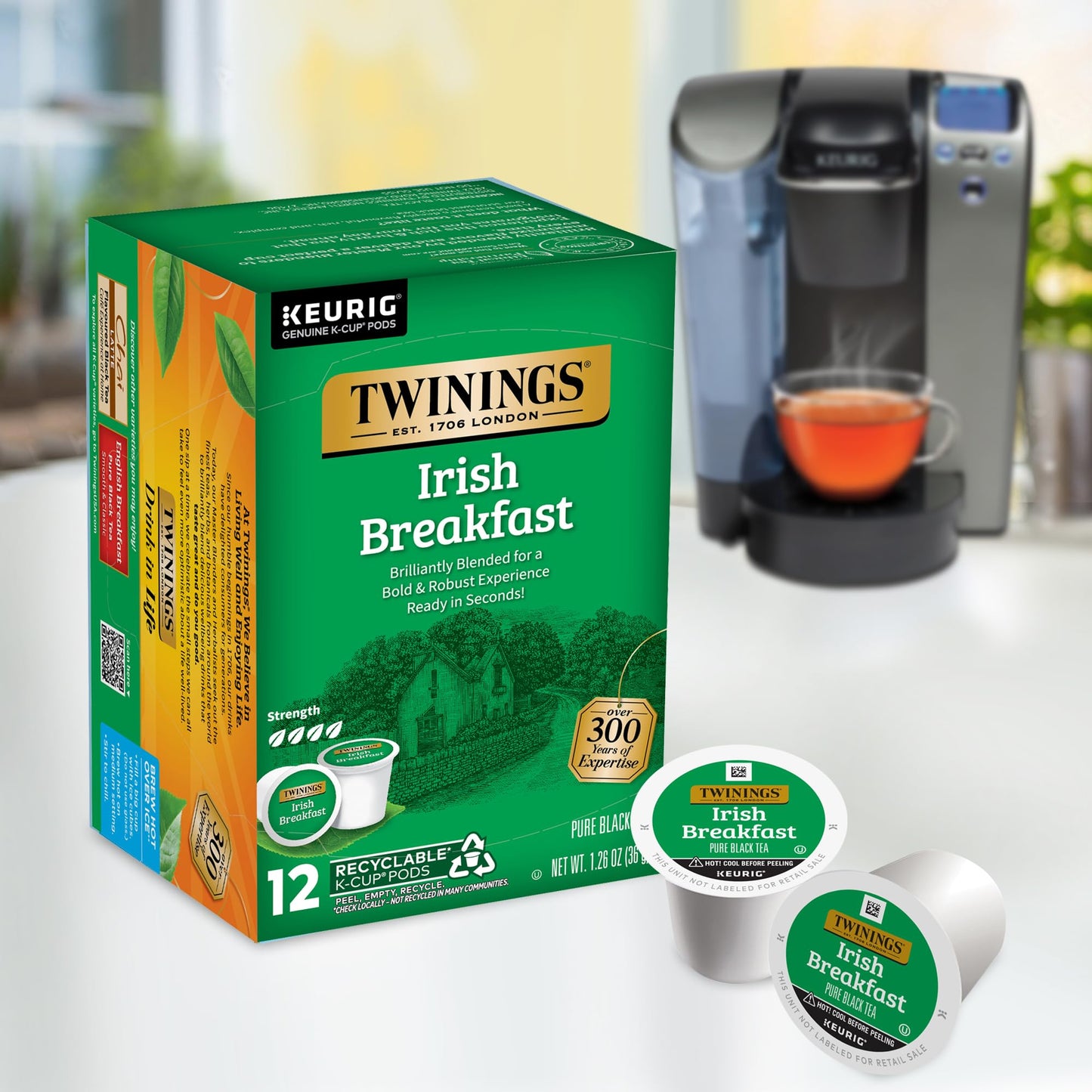 Twinings English Breakfast Tea K-Cup Pods for Keurig, Caffeinated, Smooth, Flavourful, Robust Black Tea, 24 Count (Pack of 1), Enjoy Hot or Iced