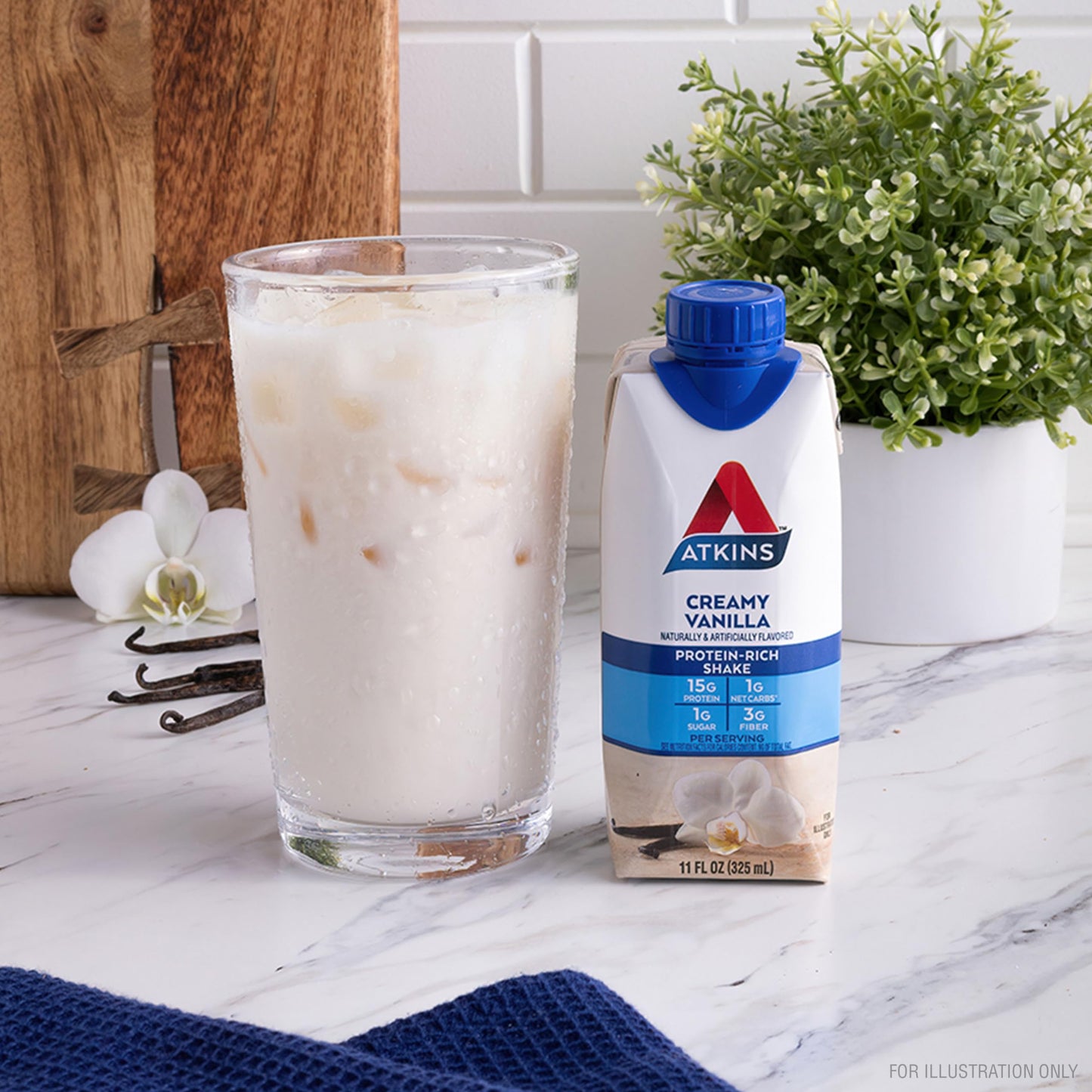 Atkins Milk Chocolate Delight Protein Shake, 15g Protein, Low Glycemic, 2g Net Carb, 1g Sugar, Keto Friendly, 12 Count