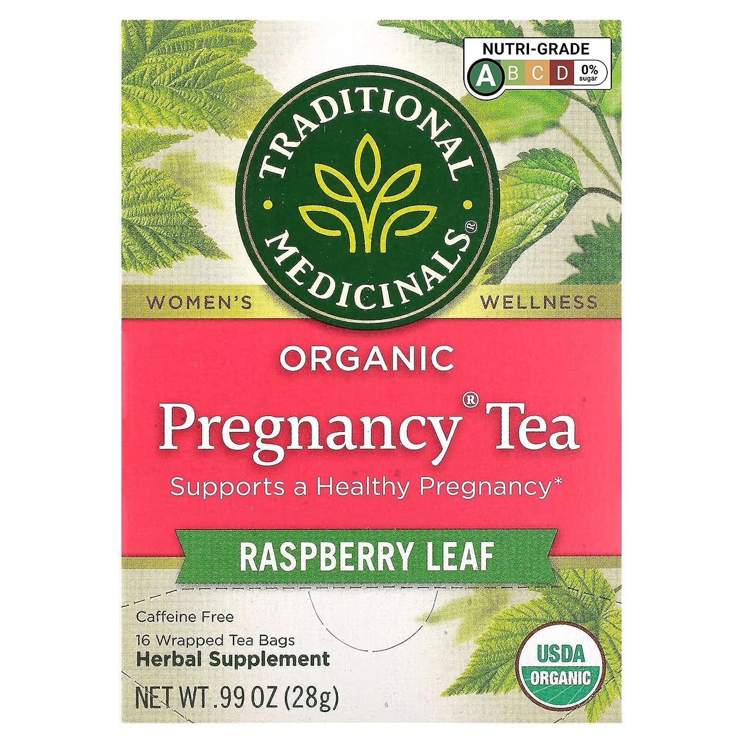 Traditional Medicinals Tea, Organic Lemon Balm, Calms Nerves & Supports Digestion, 16 Tea Bags