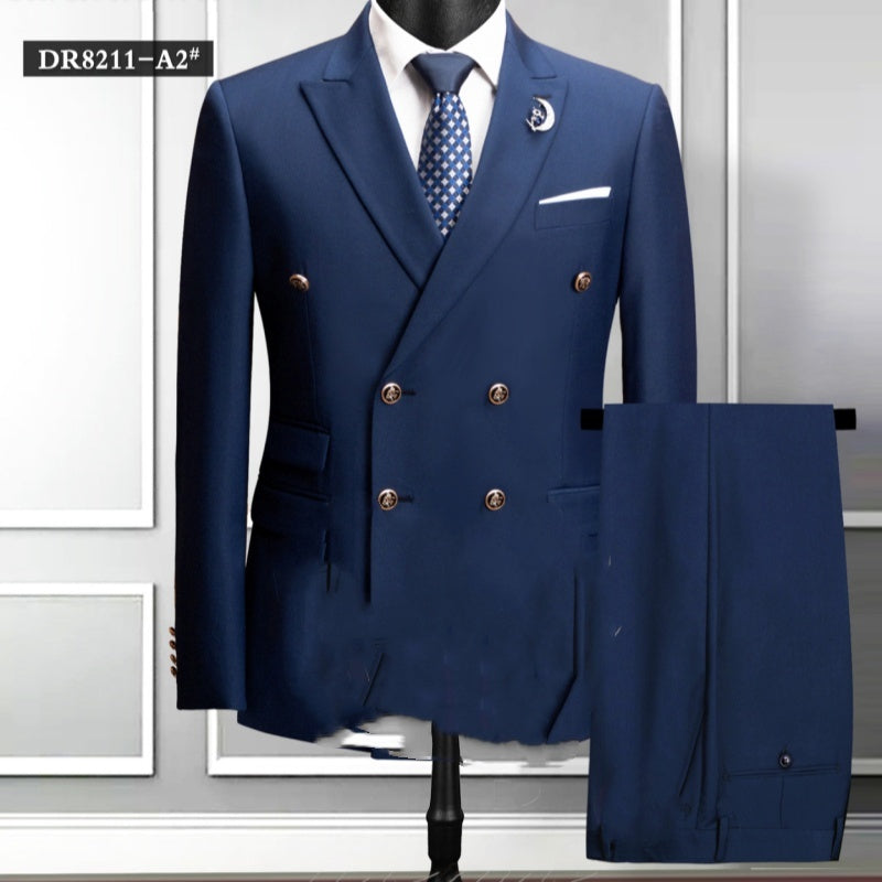 Plus Size Double Breasted Suit Men's Two-piece Suit