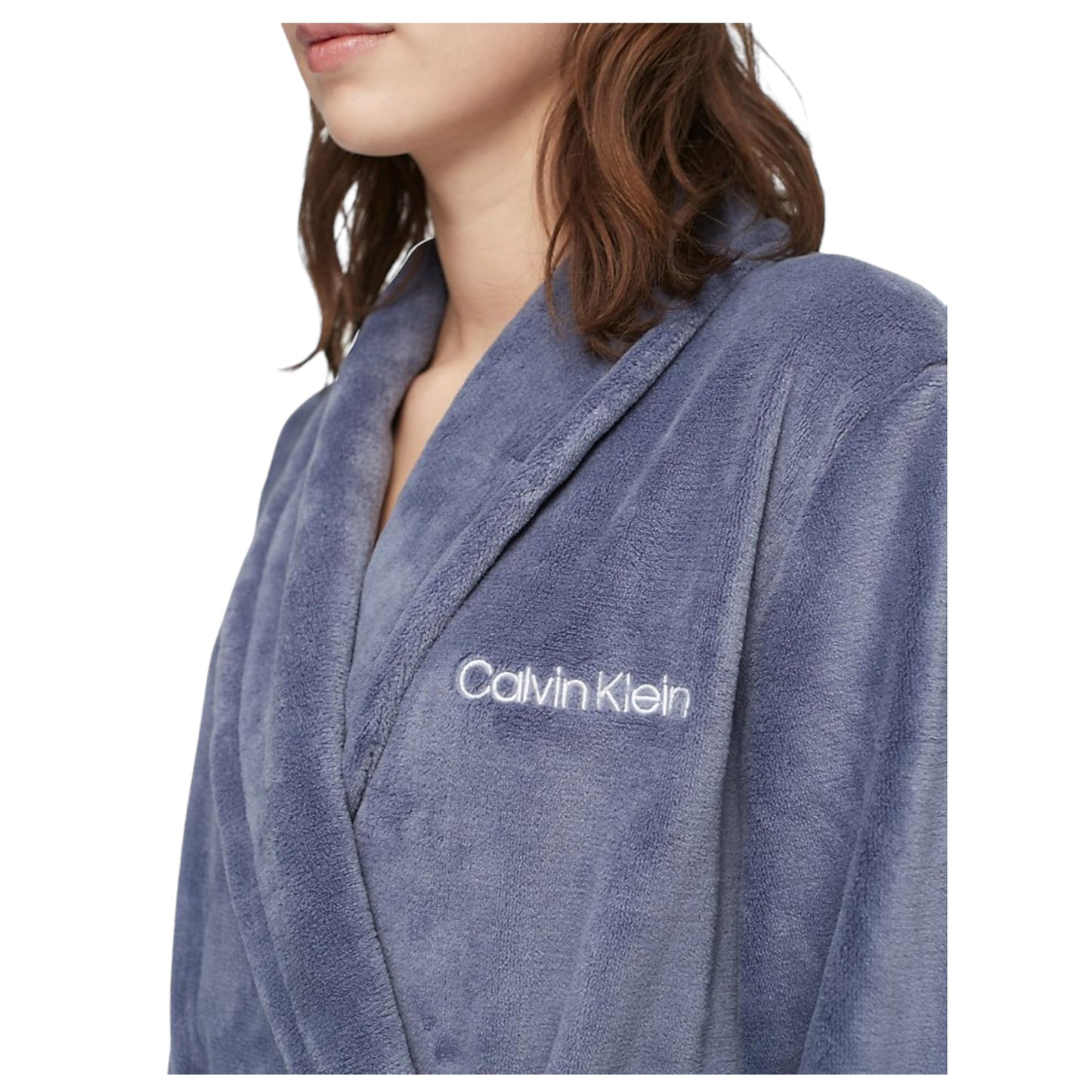 Calvin Klein Women's Logo Belted Fluffy Soft Robe