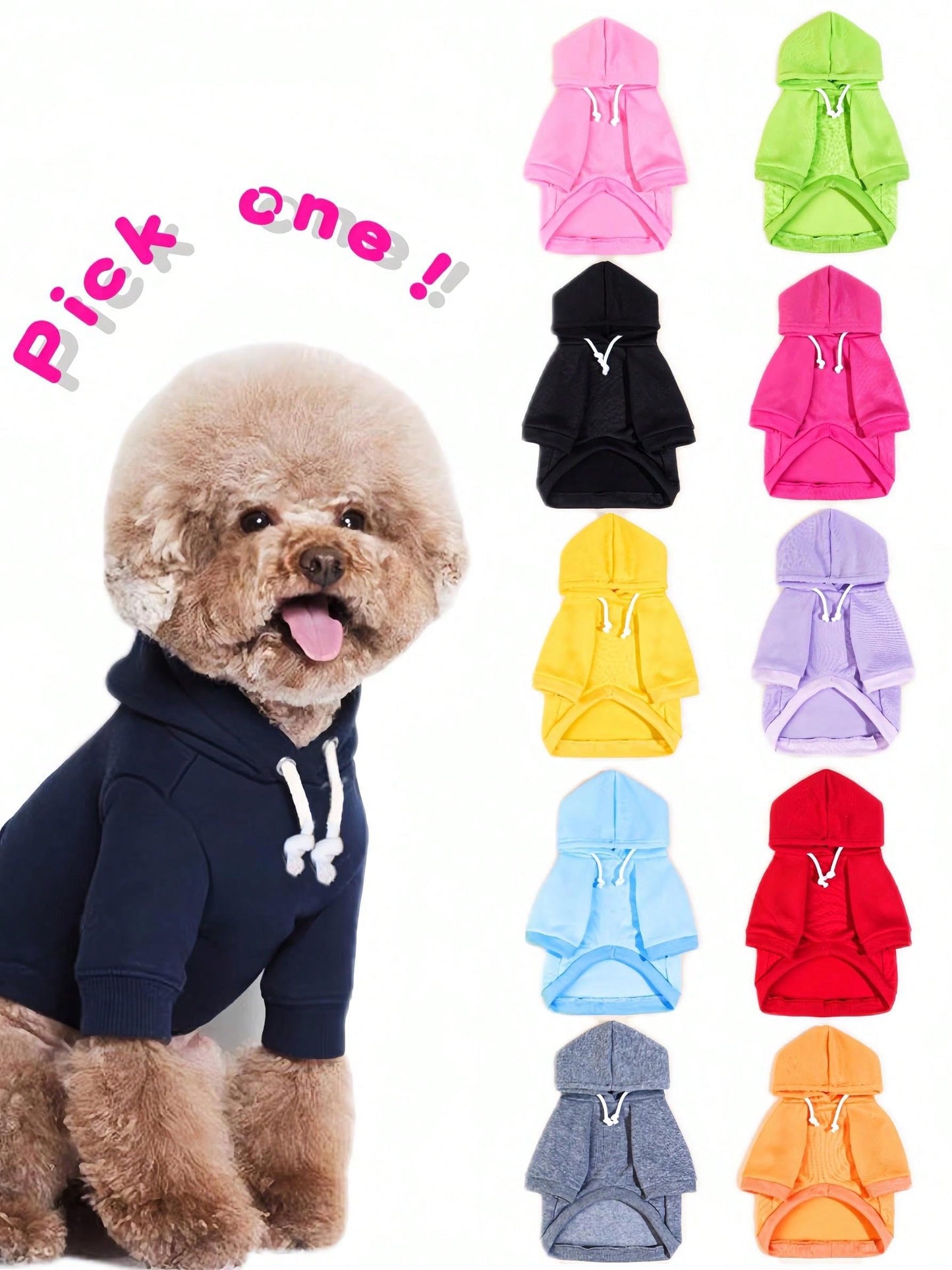 QWINEE Basic Dog Hoodie, Dog Warm Jacket, Cat Apparel, Dog Shirt, Dog Clothes for Puppy Kitten Small Medium Dogs Cats Cadet Blue M