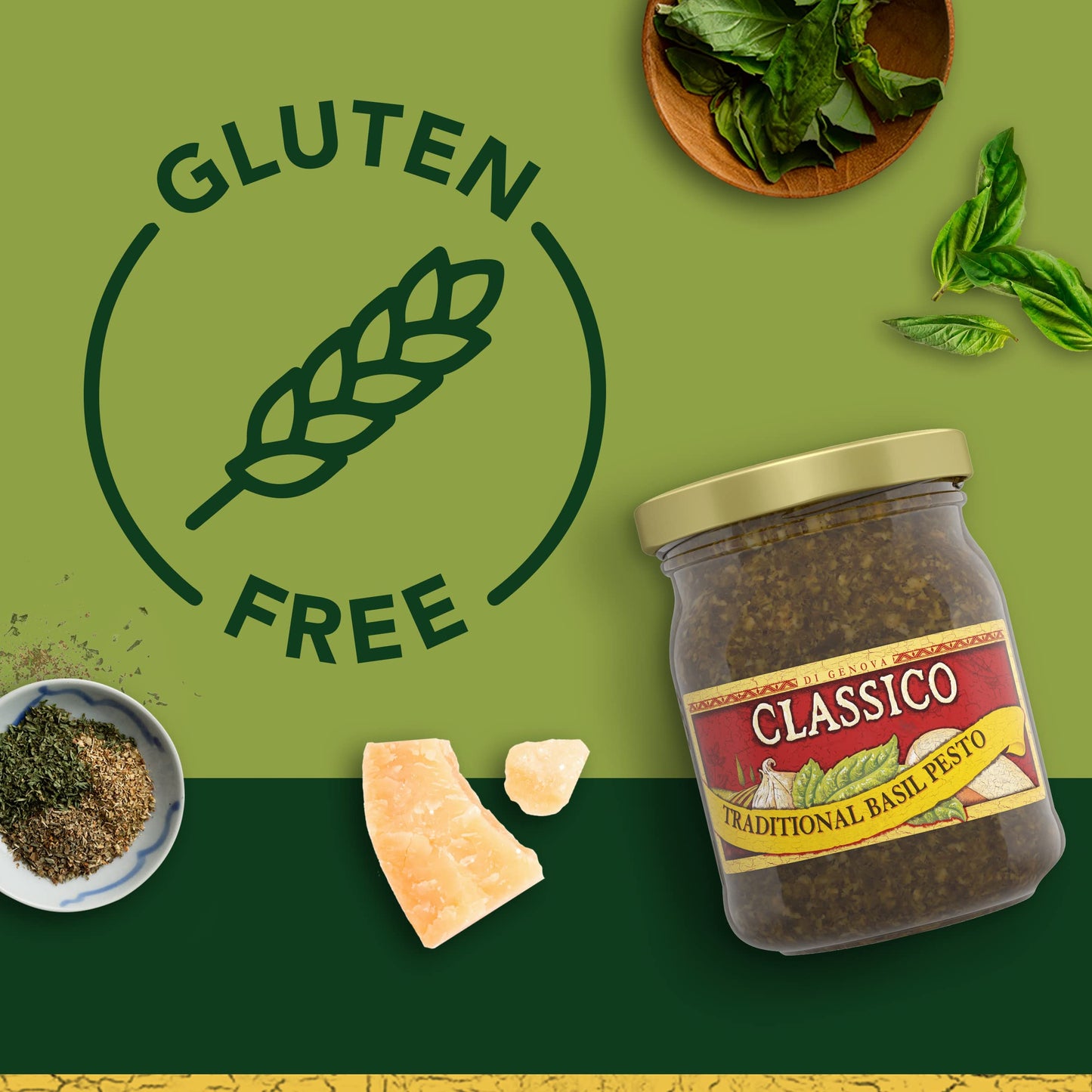 Classico Signature Recipes Traditional Basil Pesto Sauce & Spread (8.1 oz Jar)