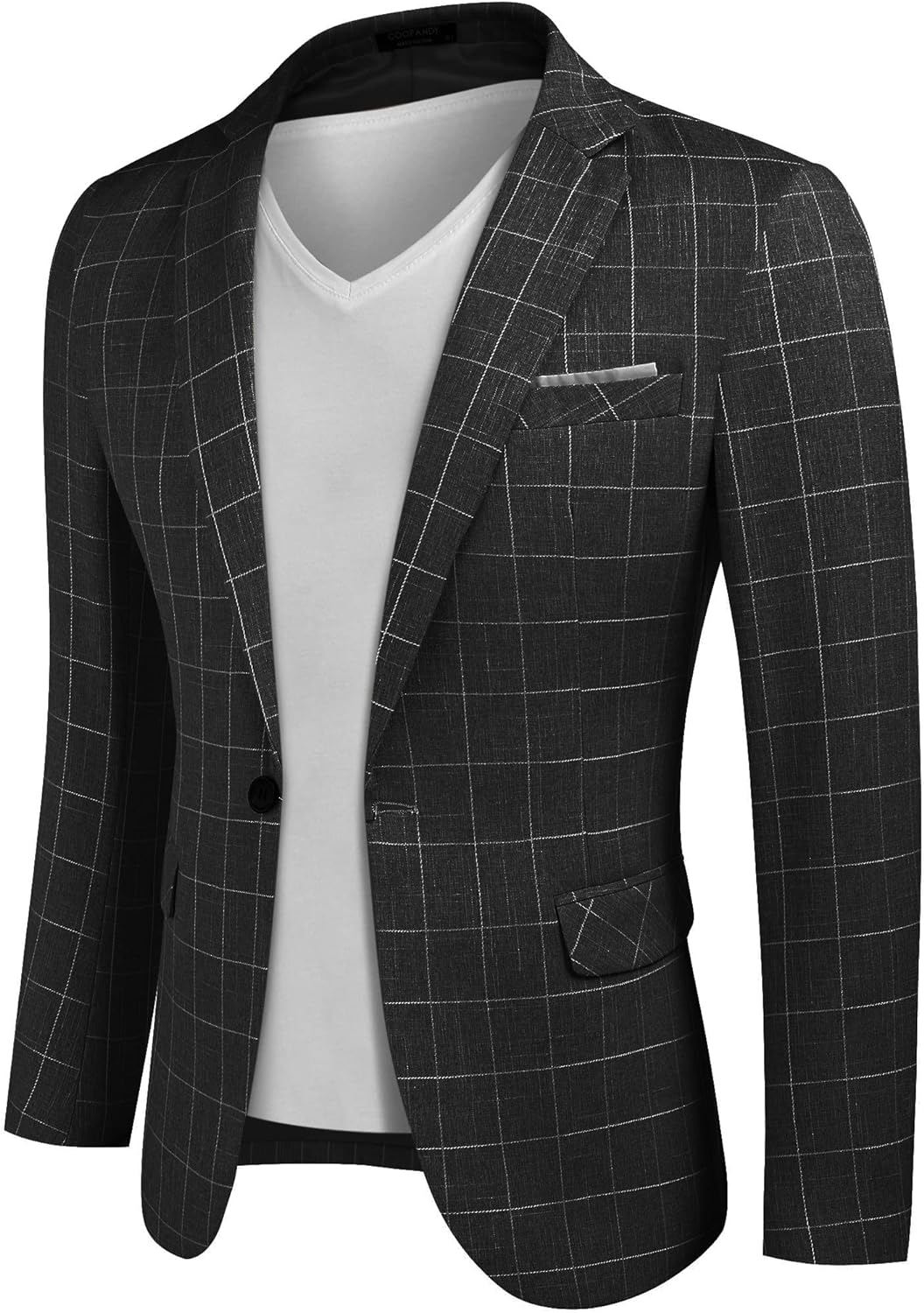 COOFANDY Men's Blazer Casual Sport Coats Slim Fit One Button Suit Jacket Lightweight Sports Jacket