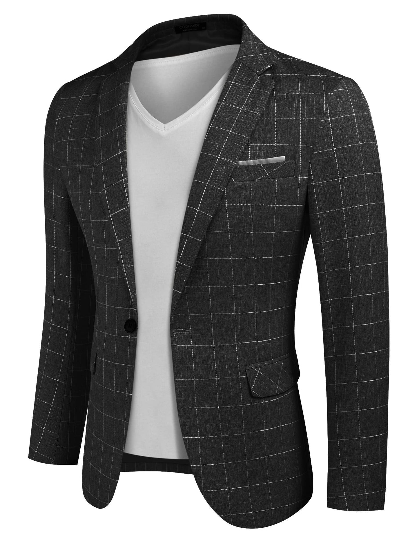 COOFANDY Men's Blazer Casual Sport Coats Slim Fit One Button Suit Jacket Lightweight Sports Jacket