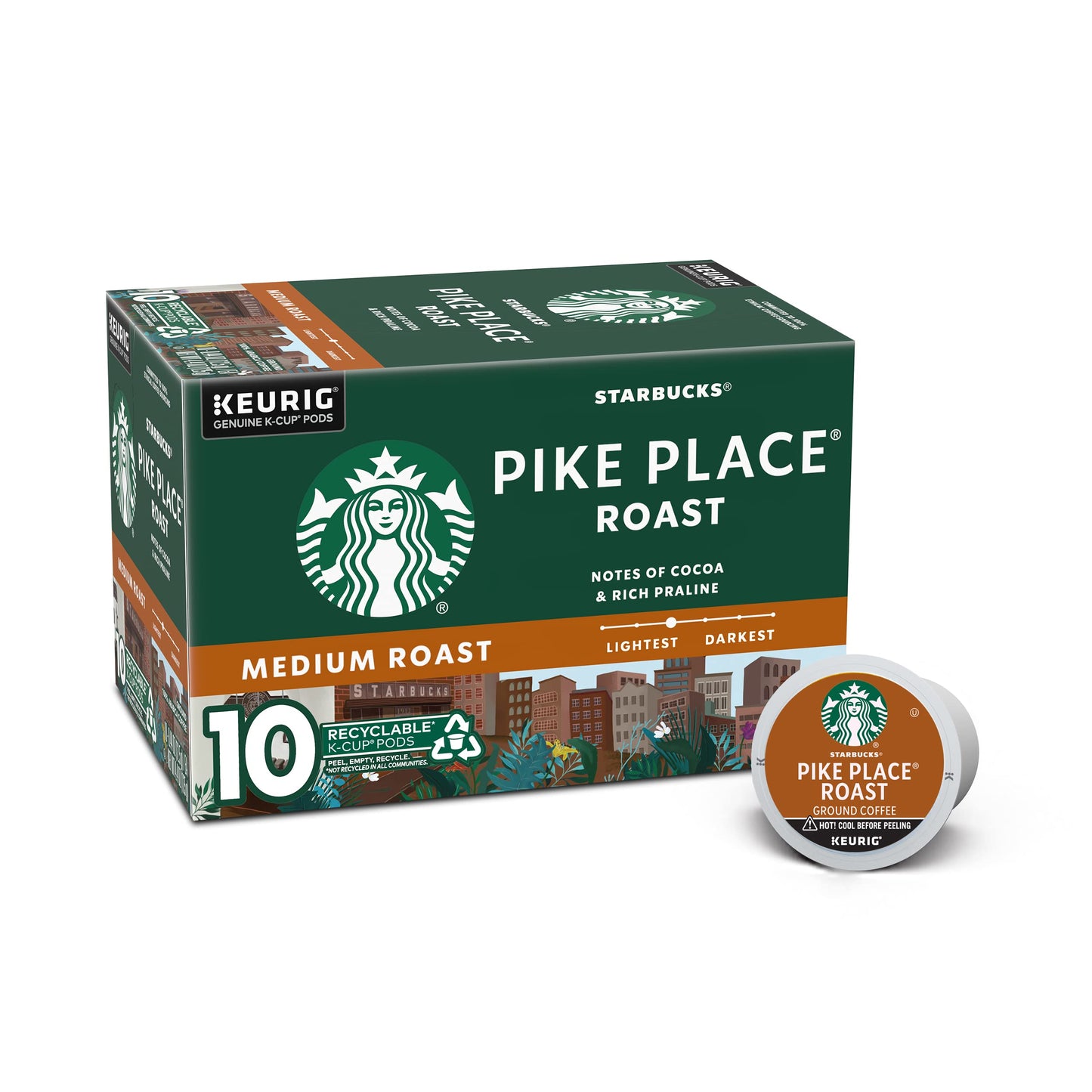 Starbucks K-Cup Coffee Pods—Medium Roast Coffee—Pike Place Roast for Keurig Brewers—100% Arabica—4 boxes (96 pods total)