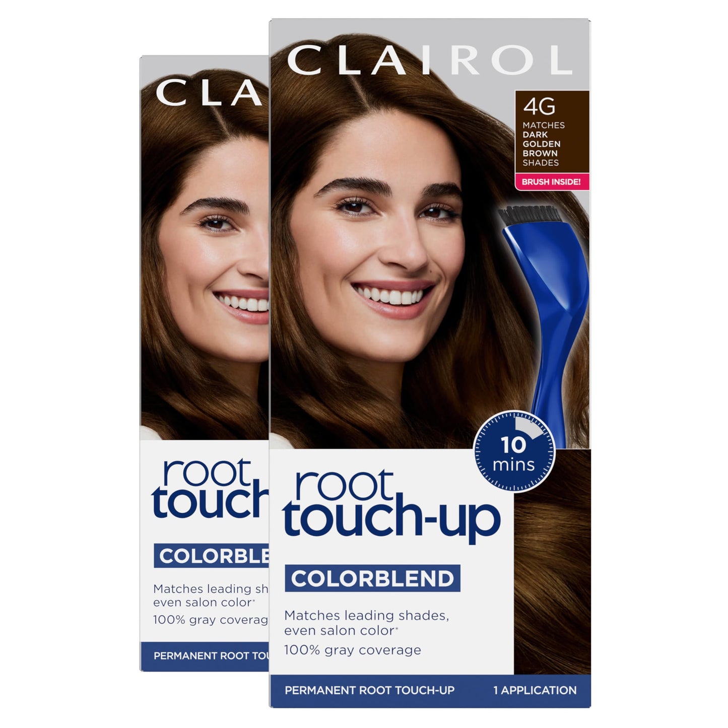 Clairol Root Touch-Up by Nice'n Easy Permanent Hair Dye, 4 Dark Brown Hair Color, Pack of 2