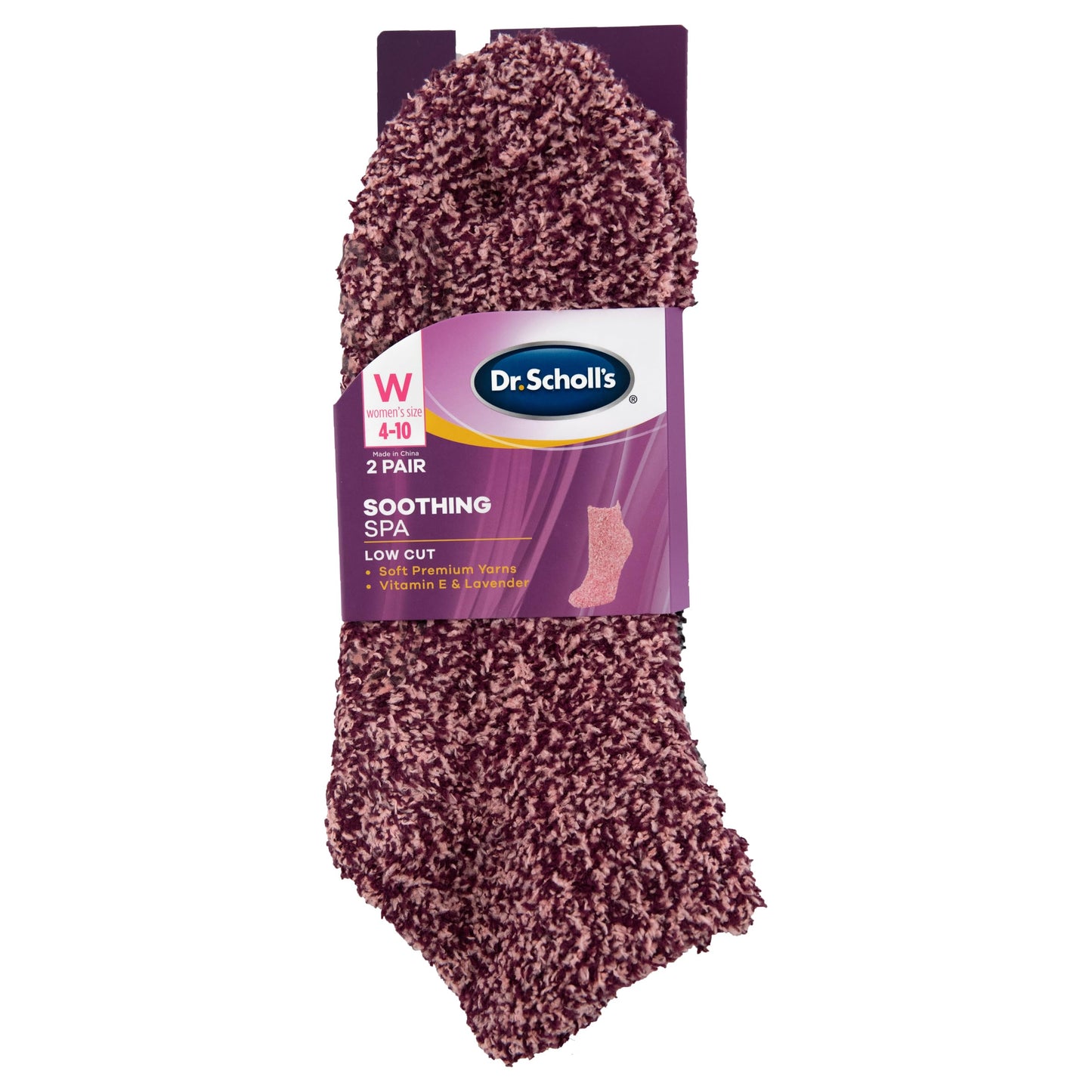 Dr. Scholl’s Women’s Fuzzy Spa Socks - Cozy Low Cut 2 & 3 Pairs - Lavender & Vitamin E Infused