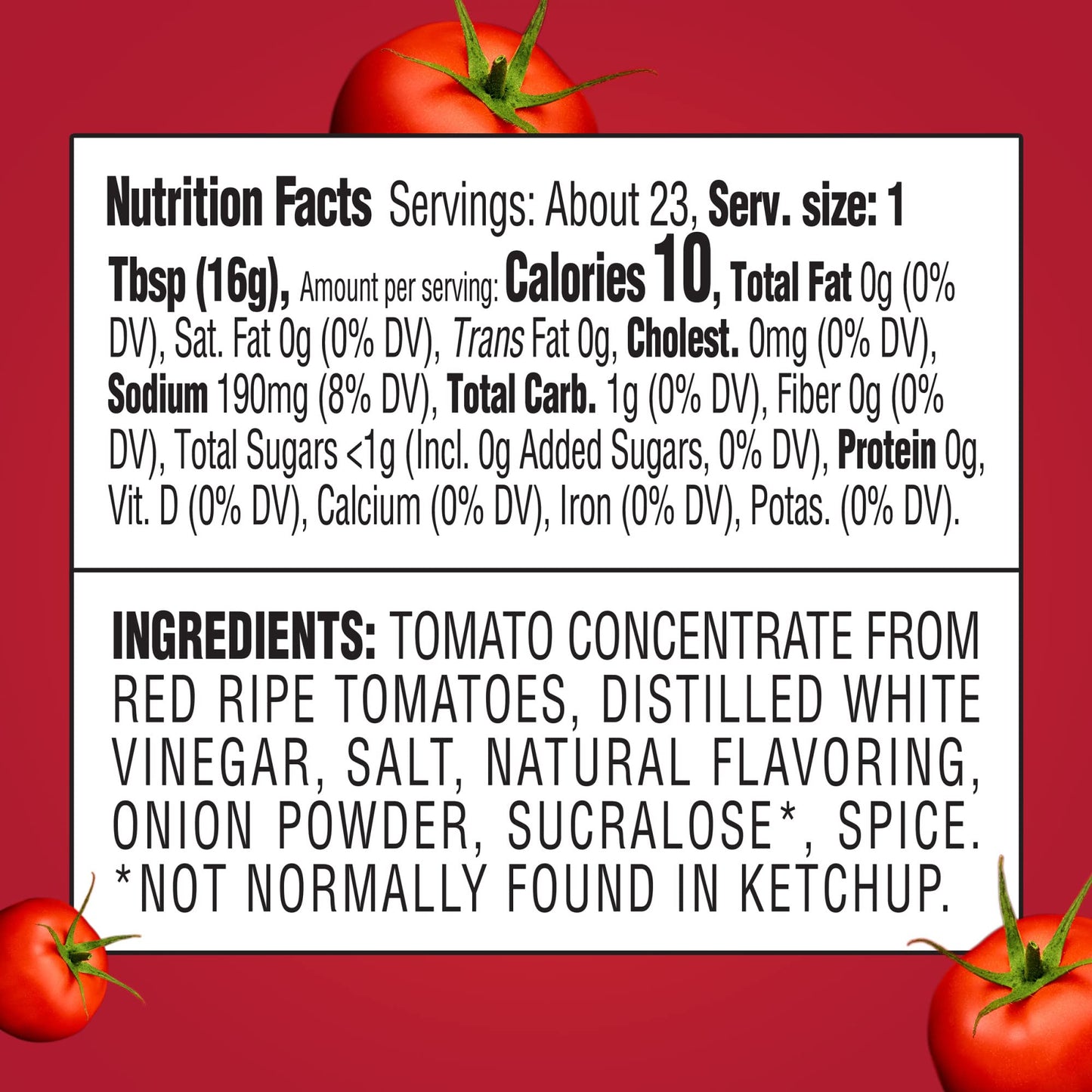 Heinz Tomato Ketchup with No Sugar Added (13 oz Bottle)