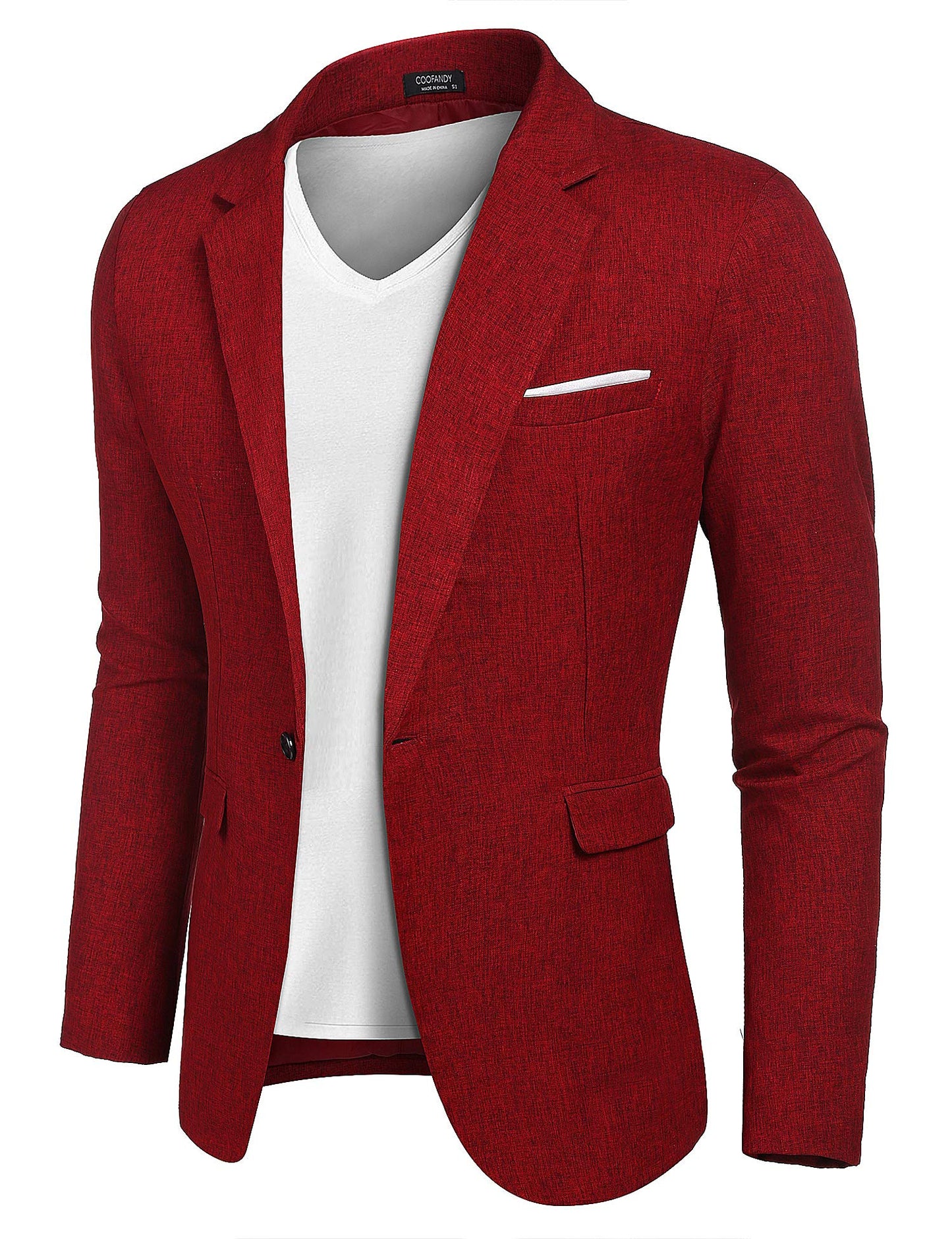 COOFANDY Men's Blazer Casual Sport Coats Slim Fit One Button Suit Jacket Lightweight Sports Jacket