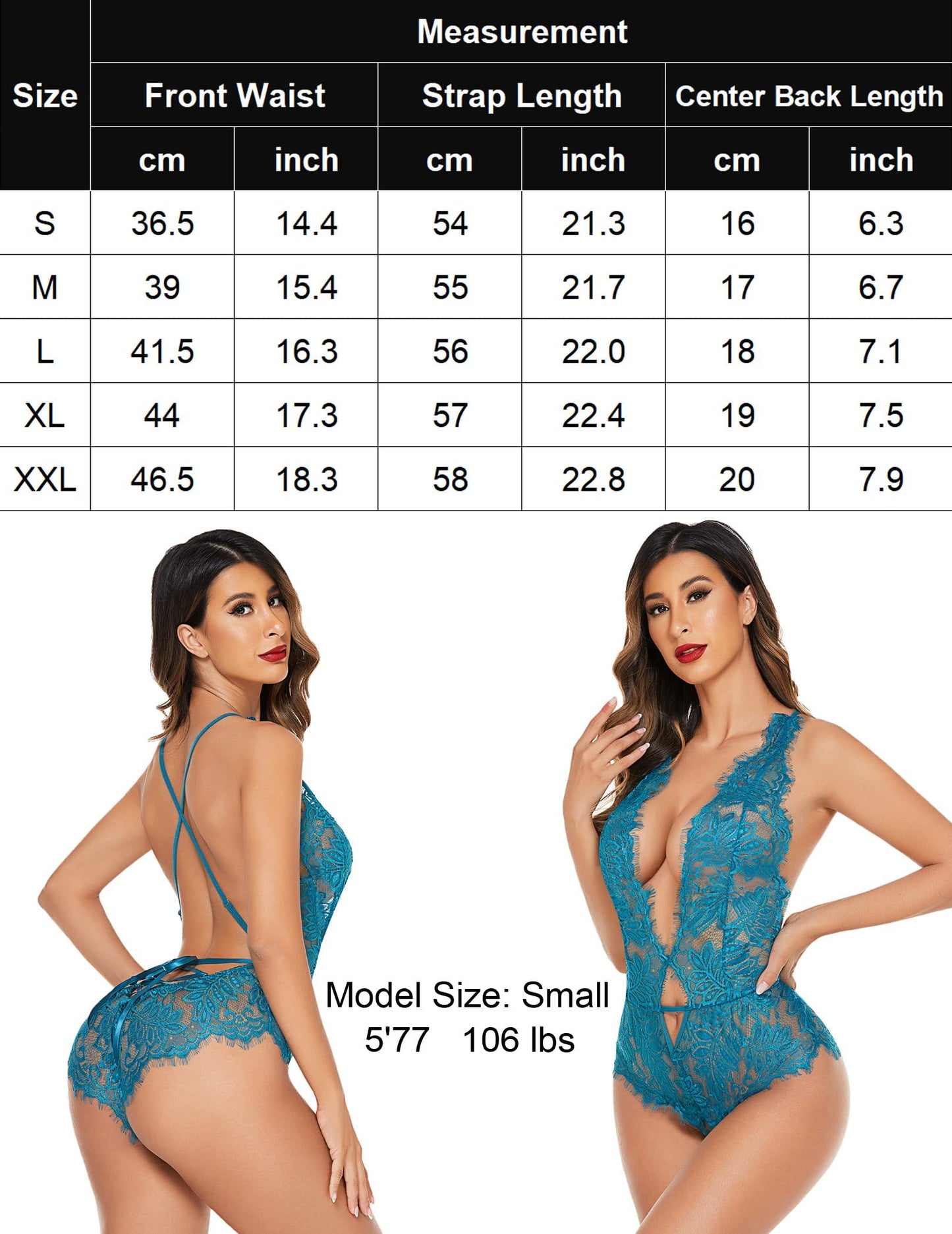 Avidlove Women One Piece Lingerie Lace Bodysuit Deep V Teddy Mini Babydoll