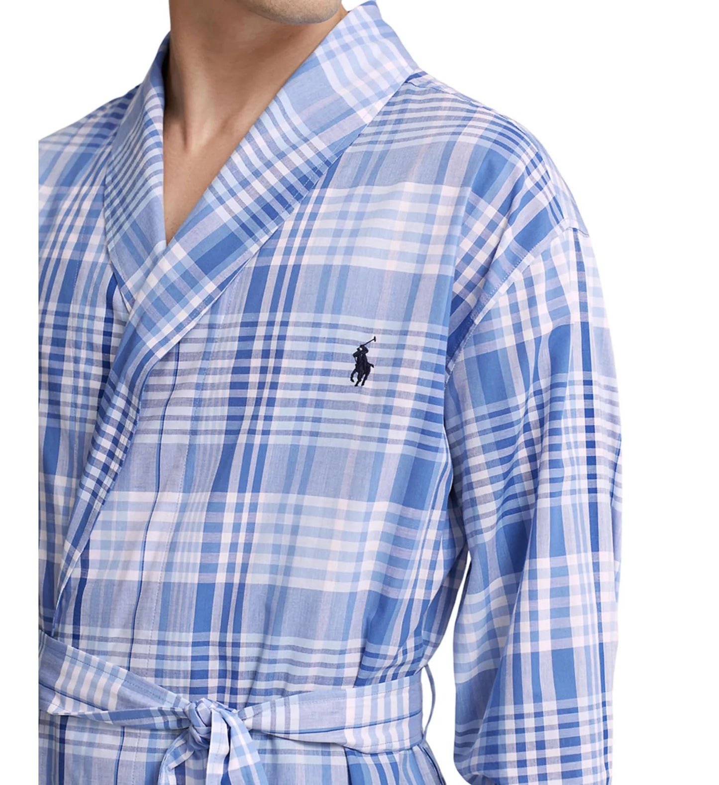 POLO RALPH LAUREN Men's 100% Cotton Woven Plaid Robe