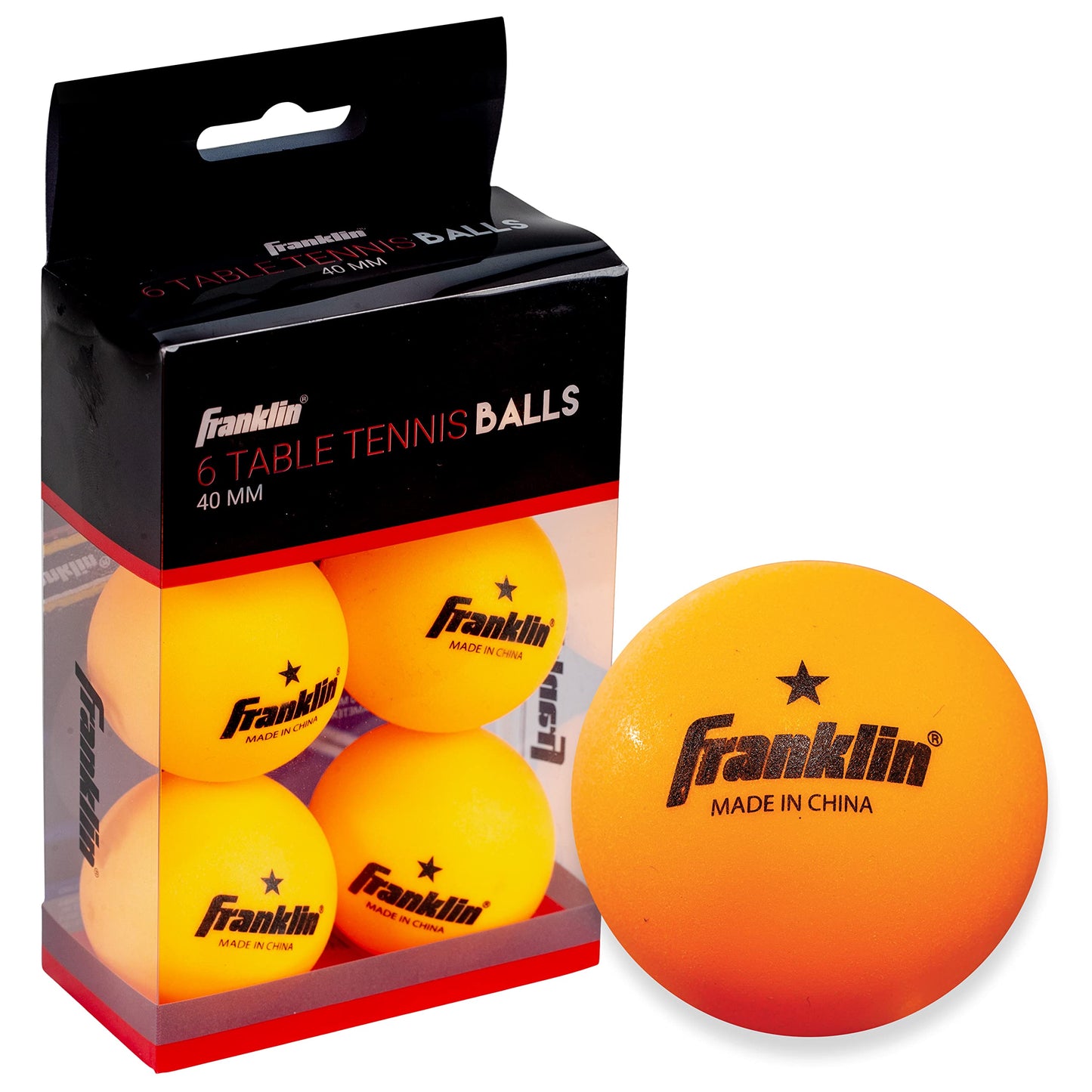 Franklin Sports Ping Pong Balls - Official Size + Weight White 40mm Table Tennis One Star Professional Durable High Performance 12 Count (Pack of 1) Packaging may vary, White