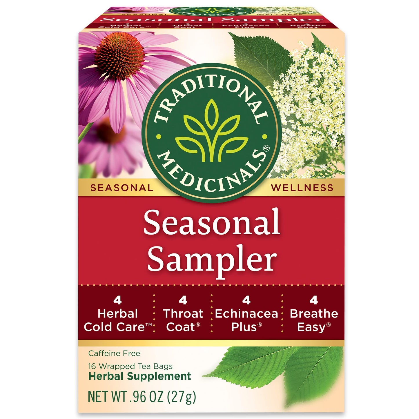 Traditional Medicinals Tea, Organic Lemon Balm, Calms Nerves & Supports Digestion, 16 Tea Bags