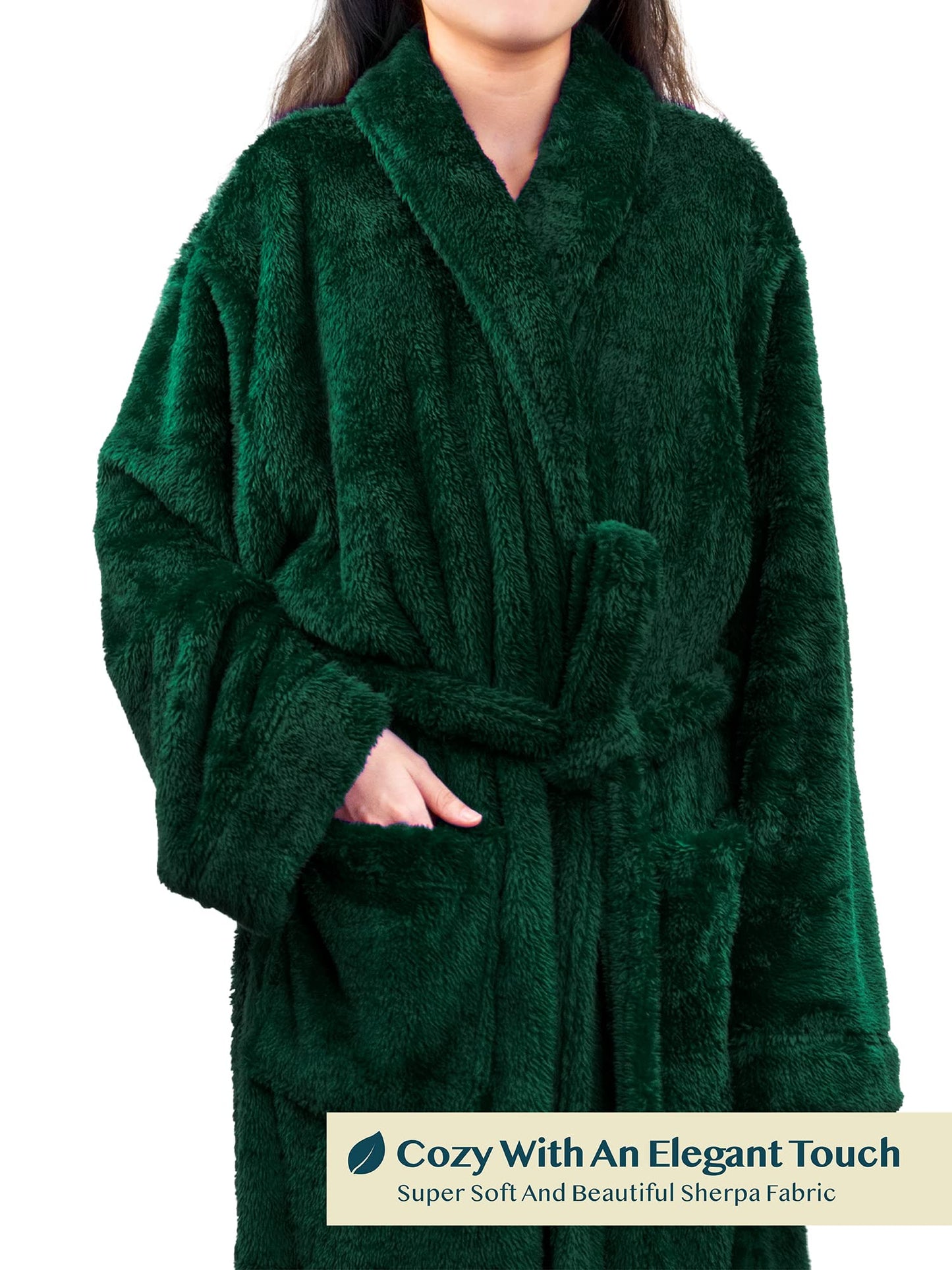 PAVILIA Premium Womens Plush Soft Robe Fluffy, Warm, Fleece Sherpa Shaggy Bathrobe