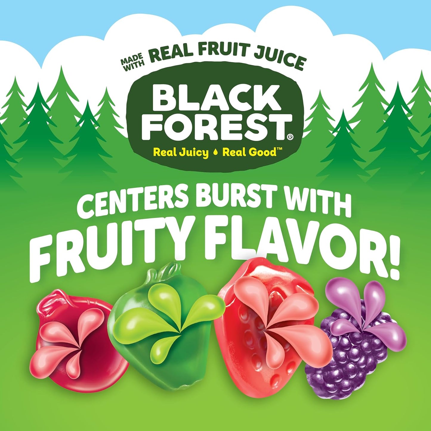 Black Forest Juicy Burst Fruit Snacks, Mixed Fruit Flavors, 0.8 Ounce Pouches (40 Count)