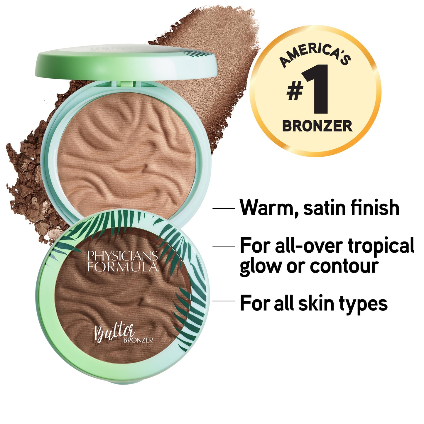 Physicians Formula Murumuru Butter Bronzer, Moisturizing, Nourishing Murumuru Butter Blend for Silky All-Day Luminous Glow, Dermatologist Tested, Hypoallergenic, Vegan & Cruelty-Free -Bronzer