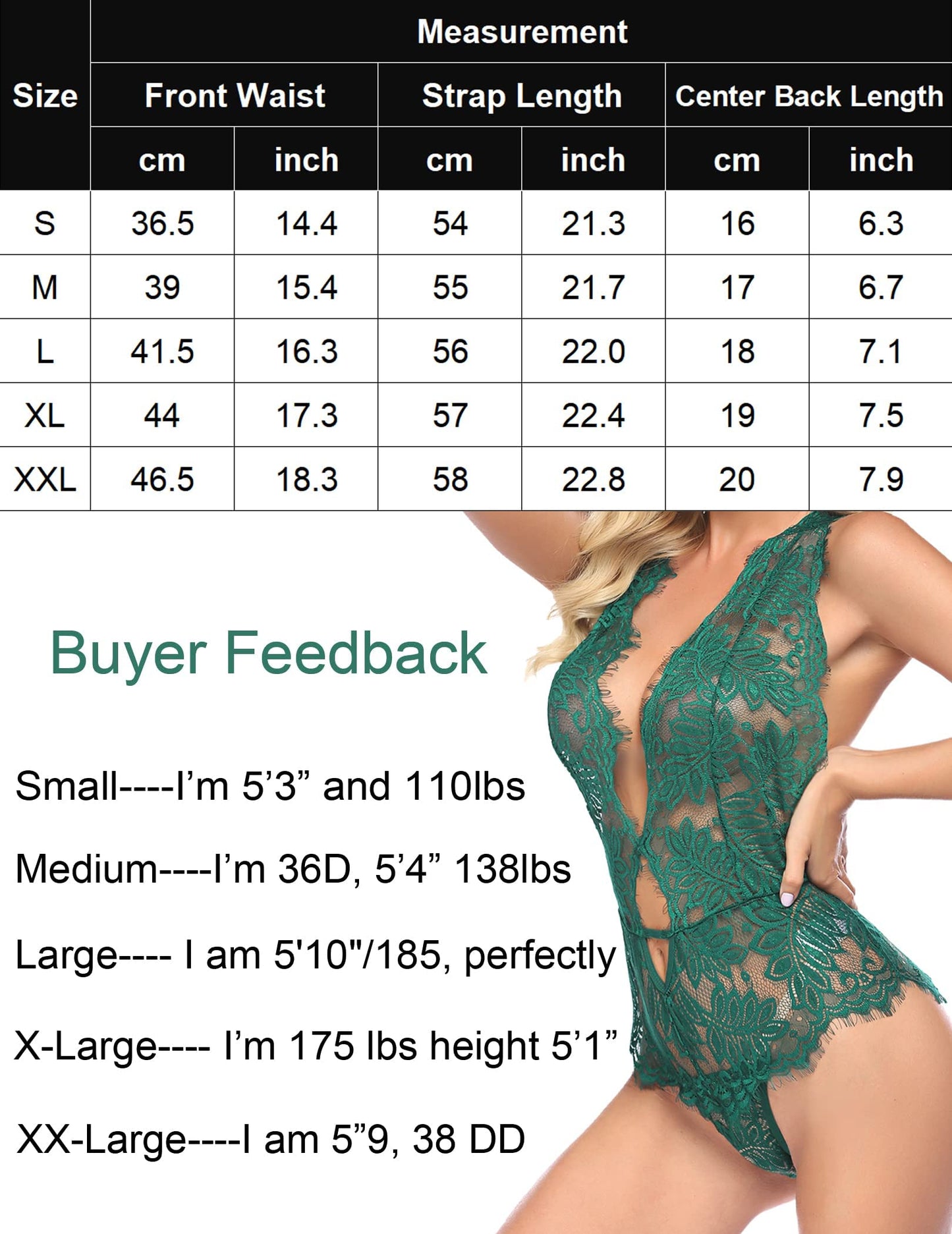 Avidlove Women One Piece Lingerie Lace Bodysuit Deep V Teddy Mini Babydoll