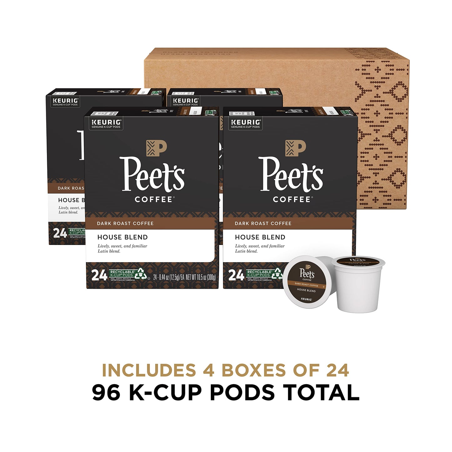 Peet's Coffee, Dark Roast K-Cup Pods for Keurig Brewers - Major Dickason's Blend 75 Count (1 Box of 75 K-Cup Pods)