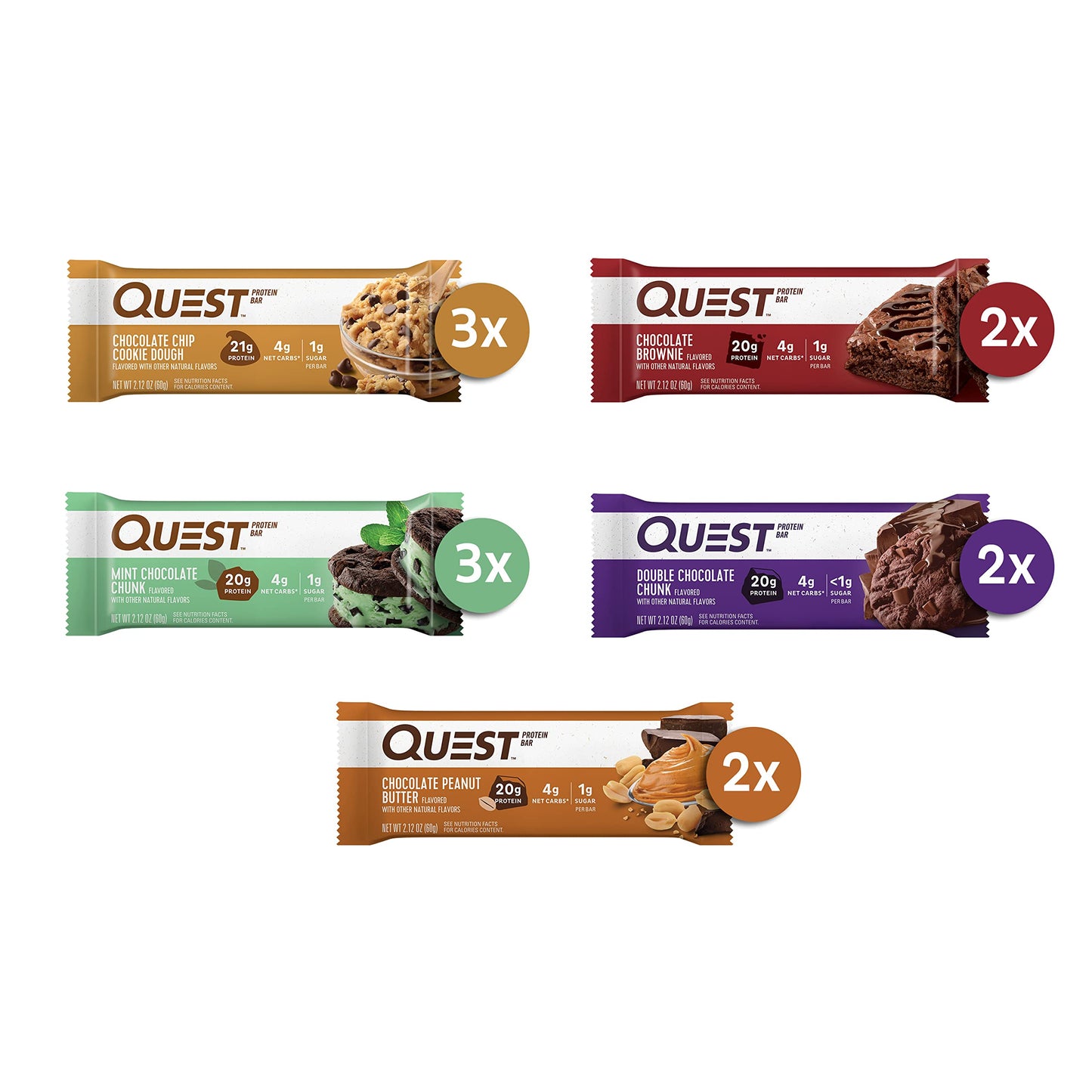 Quest Nutrition Ultimate Variety Pack Protein Bars, High Protein, Low Carb, Gluten Free, Keto Friendly, 12 Count