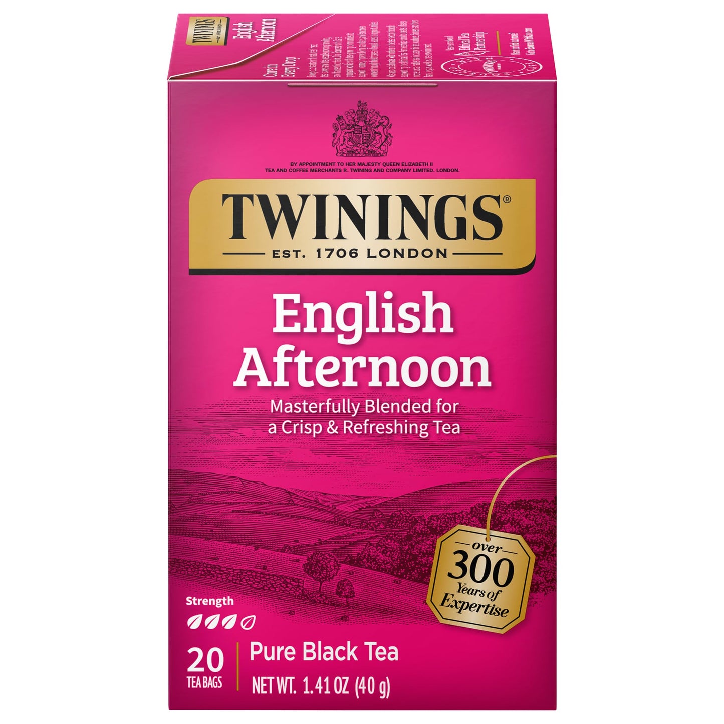 Twinings Decaffeinated English Breakfast Individually Wrapped Black Tea Bags, 20 Count Pack of 6, Flavourful & Robust