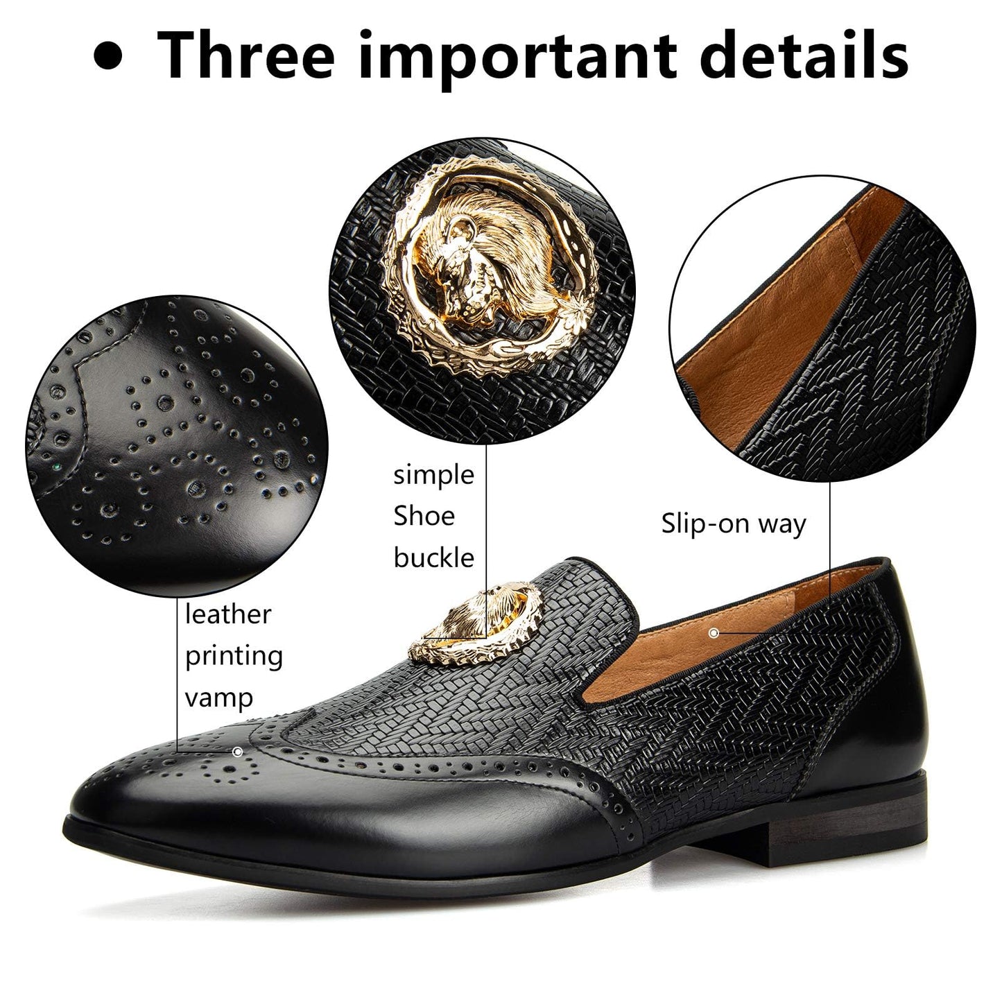 Meijiana Men's Fashion Classic Faux Leather Loafers and Weeding Dress Shoes for Men