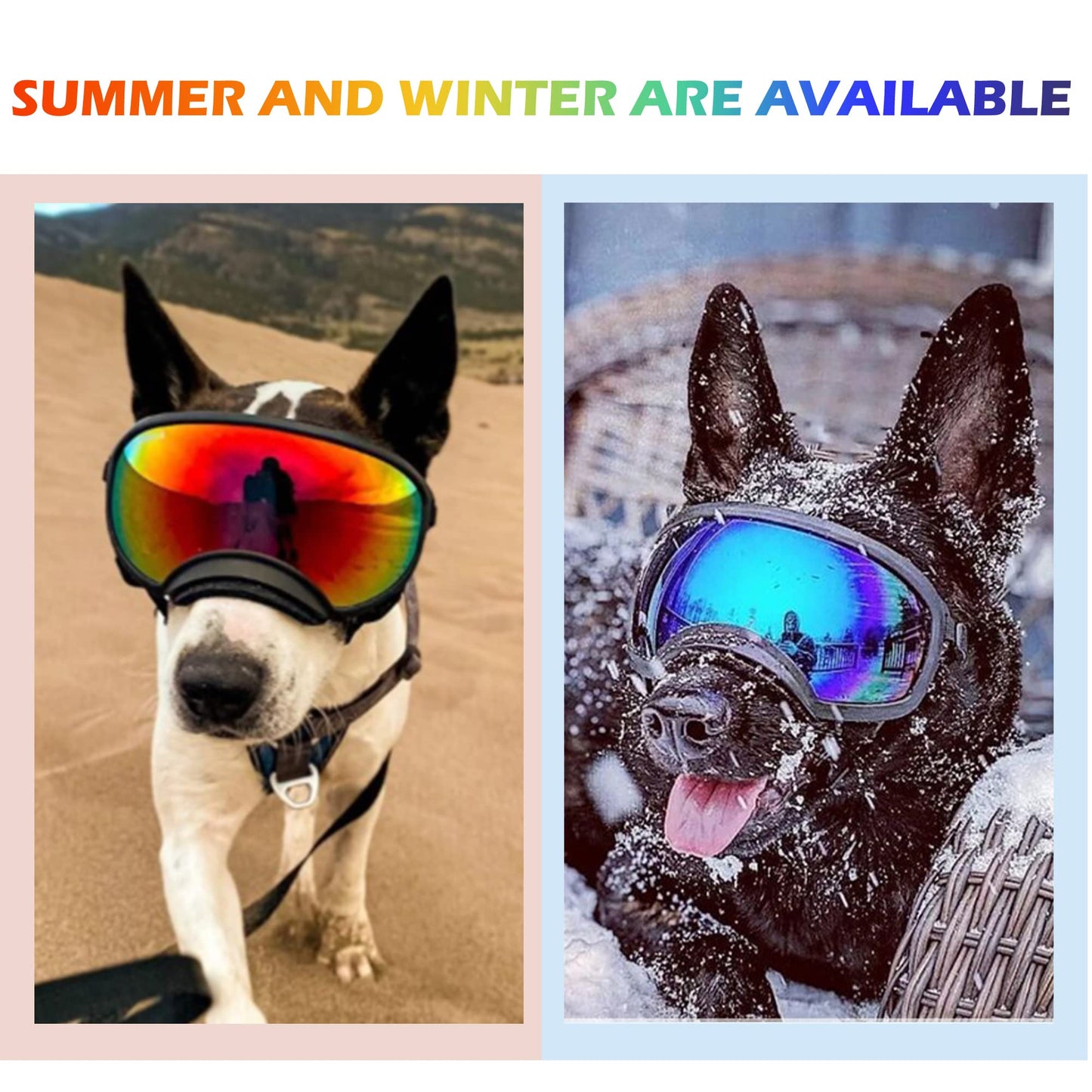 Large Dog Sunglasses, Dog Goggles with Adjustable Strap UV Protection Winproof Dog Puppy Sunglasses, Suitable for Medium-Large Dog Pet Glasses, Dogs Eyes Protection