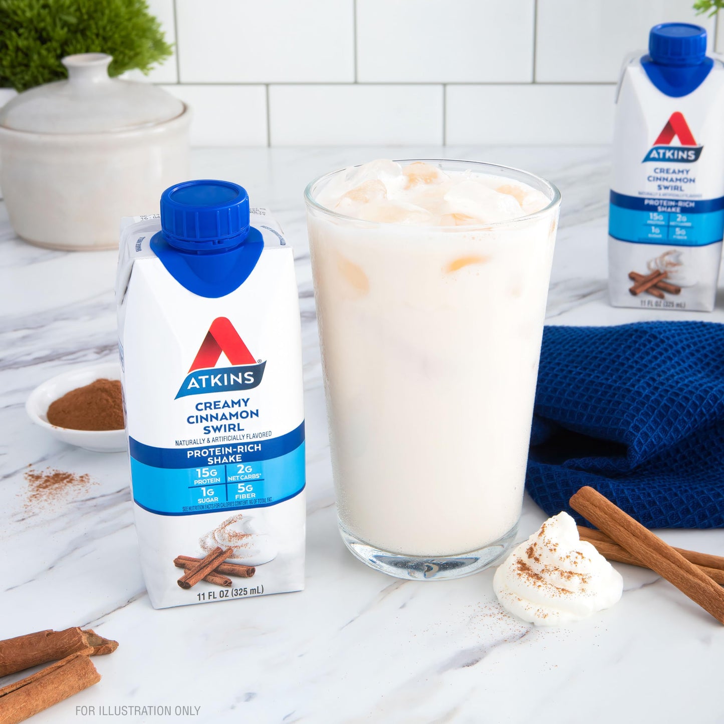 Atkins Milk Chocolate Delight Protein Shake, 15g Protein, Low Glycemic, 2g Net Carb, 1g Sugar, Keto Friendly, 12 Count